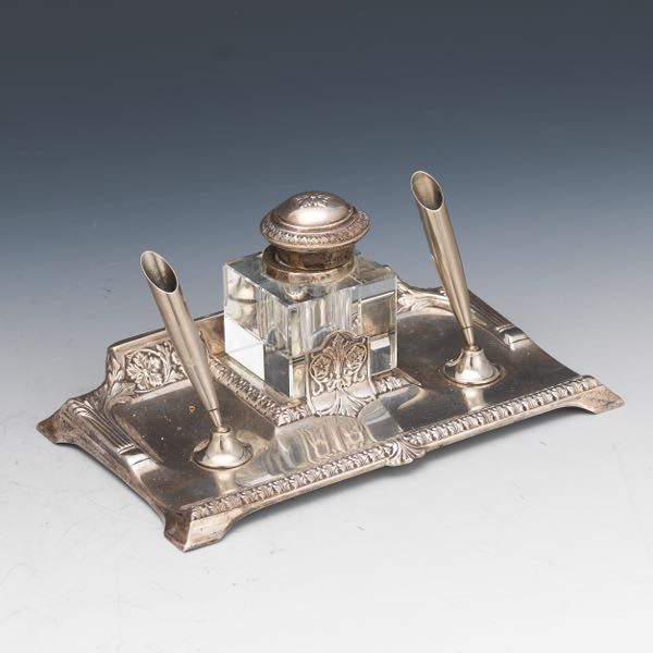 SENER 900 SILVER INKWELL  7-½"L