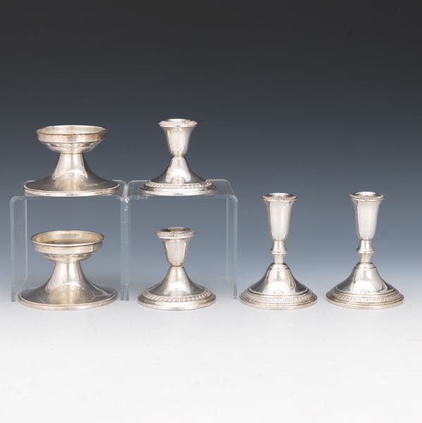 SIX WEIGHTED CANDLESTICKS Three 3a6e41