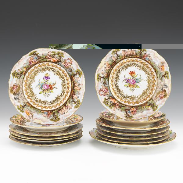 CAPODIMONTE ITALIAN FLORAL DESIGN PORCELAIN