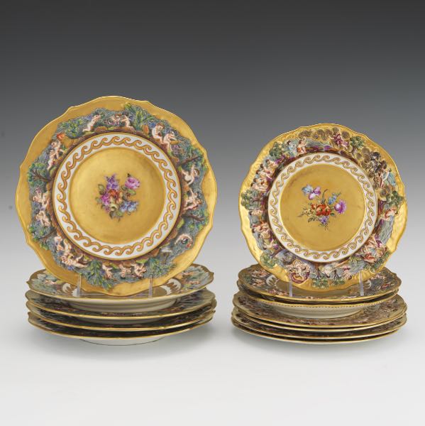 CAPODIMONTE ITALIAN GILT PORCELAIN 3a6e98