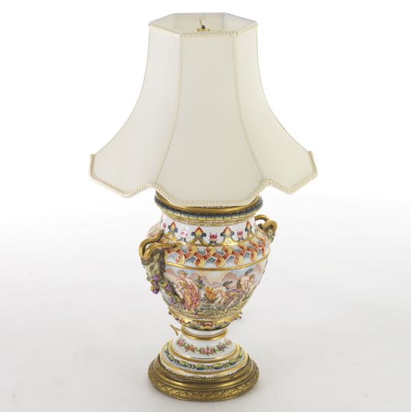 CAPODIMONTE ITALIAN URN TABLE LAMP 31