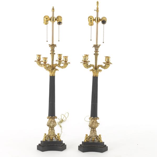 PAIR OF EMPIRE STYLE CANDELABRA