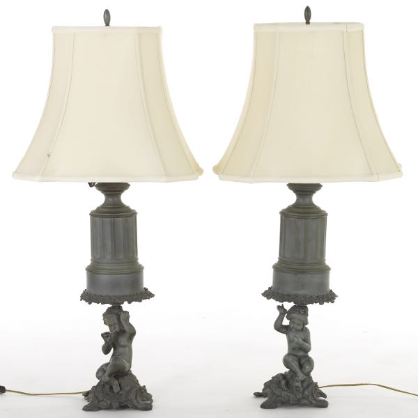 PAIR OF BELLE EPOQUE STYLE VERDIGRUS