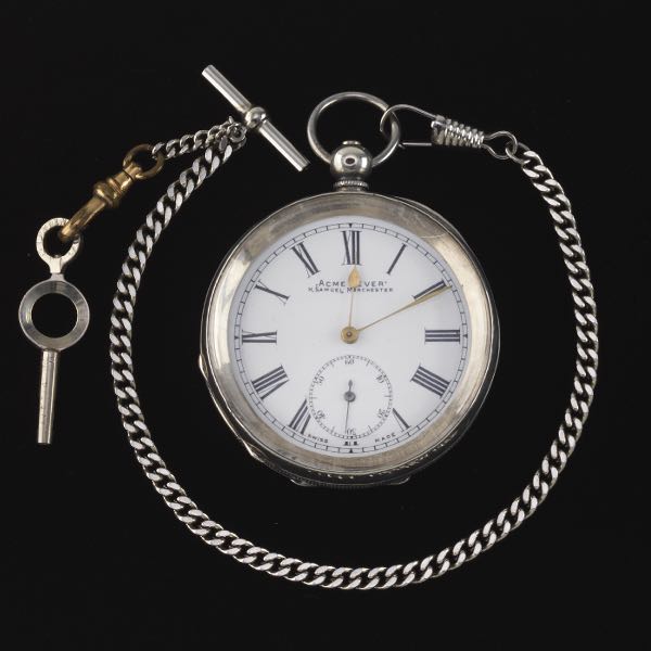 H SAMUEL MANCHESTER SILVER POCKETWATCH 3a6f2a