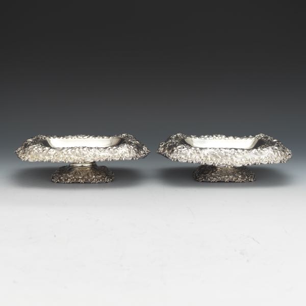 PAIR OF W.W. WATTLES REPOUSSE TAZZAS