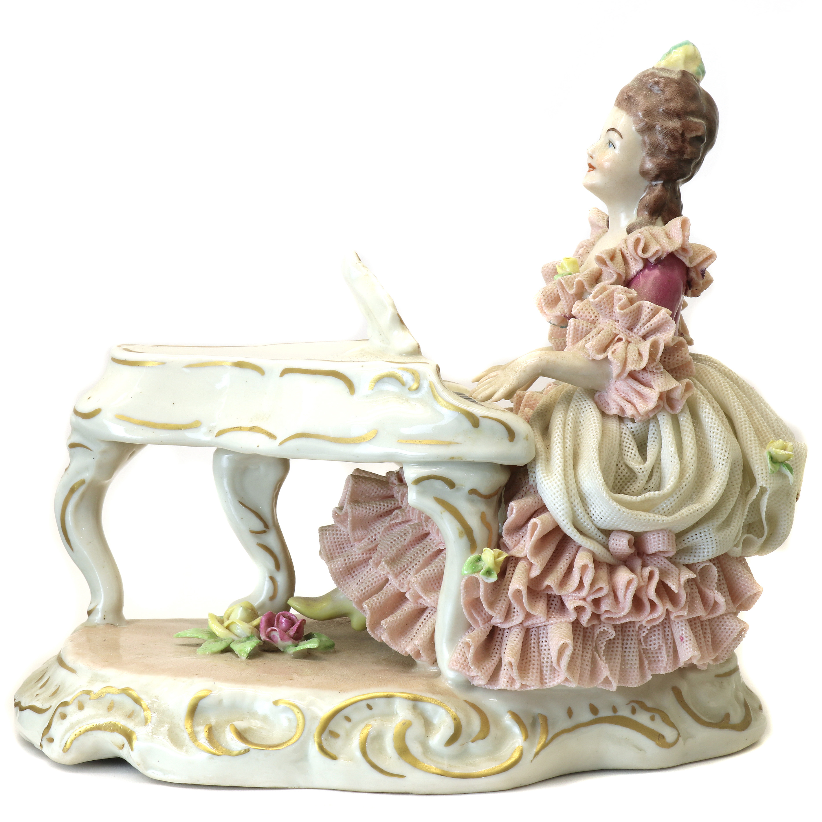 GERMAN DRESDEN CRINOLINE FIGURAL GROUP