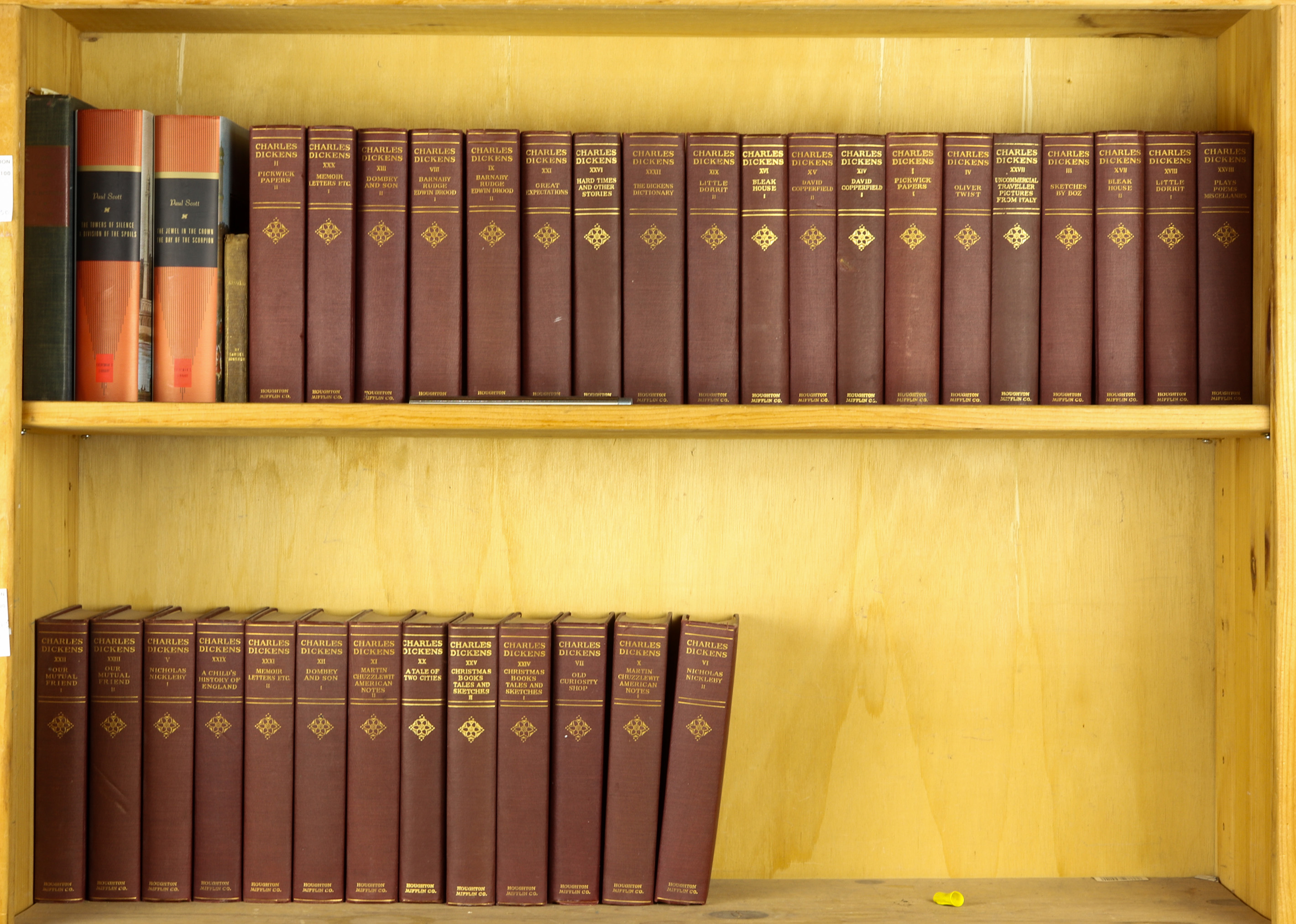 TWO SHELVES OF BOOKS Two shelves of