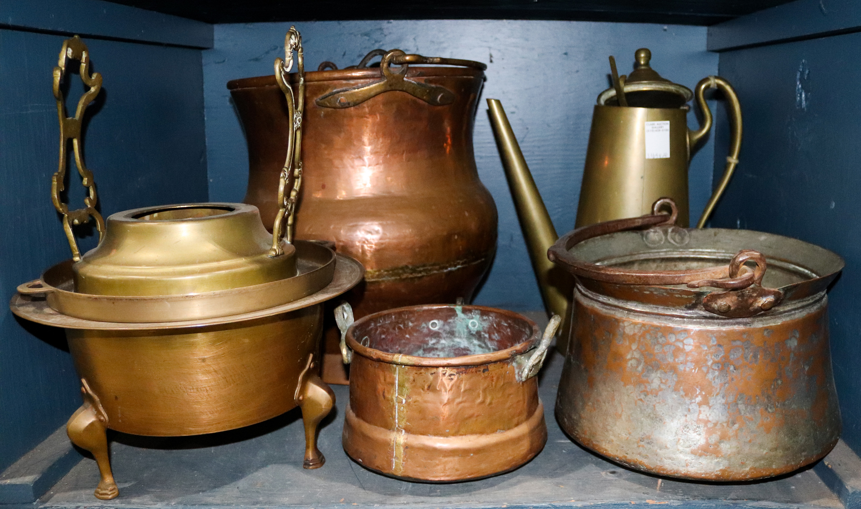 (LOT OF 5) COPPER VESSELS, MOSTLY EUROPEAN/MIDDLE