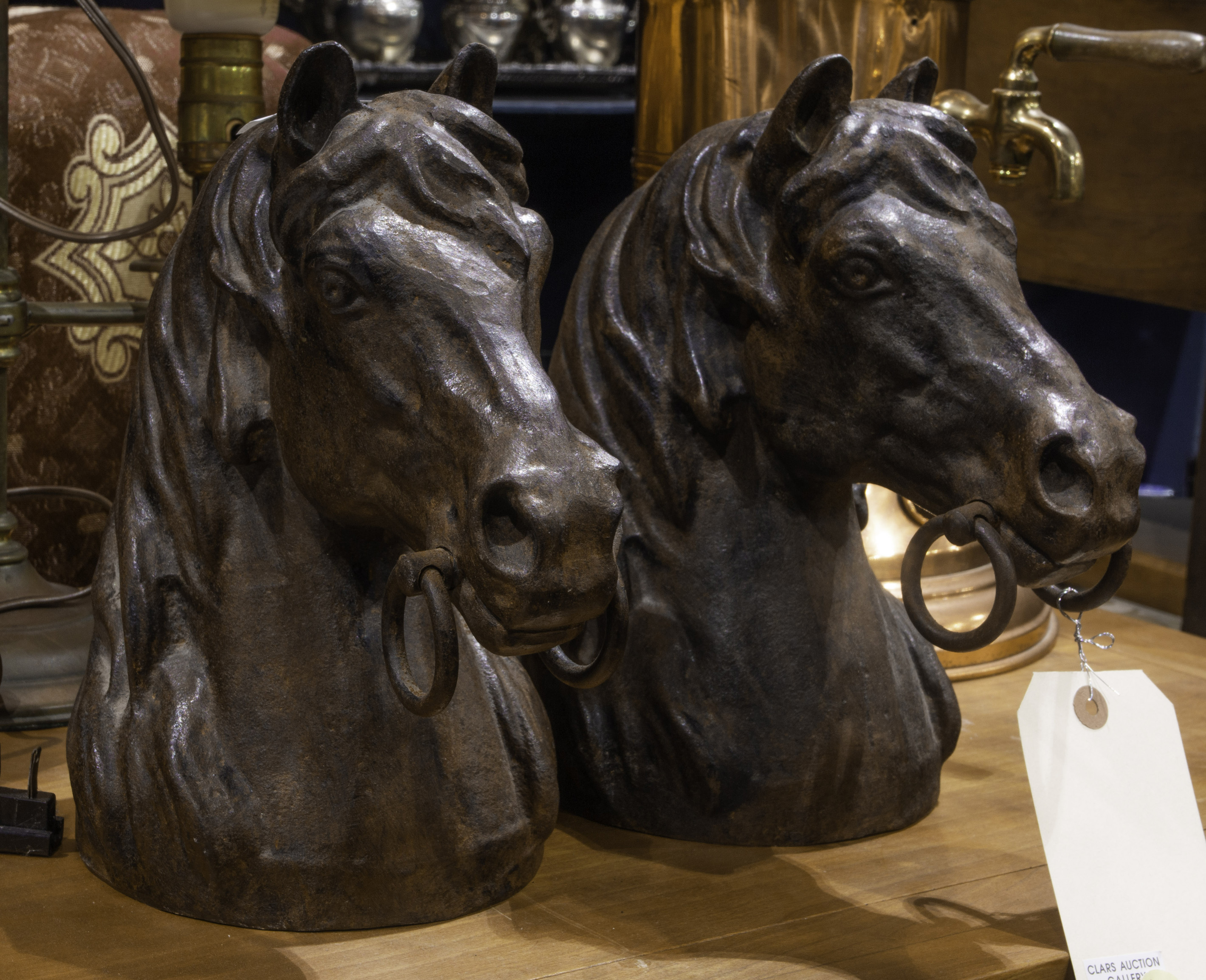 PAIR OF VICTORIAN CAST IRON HORSE