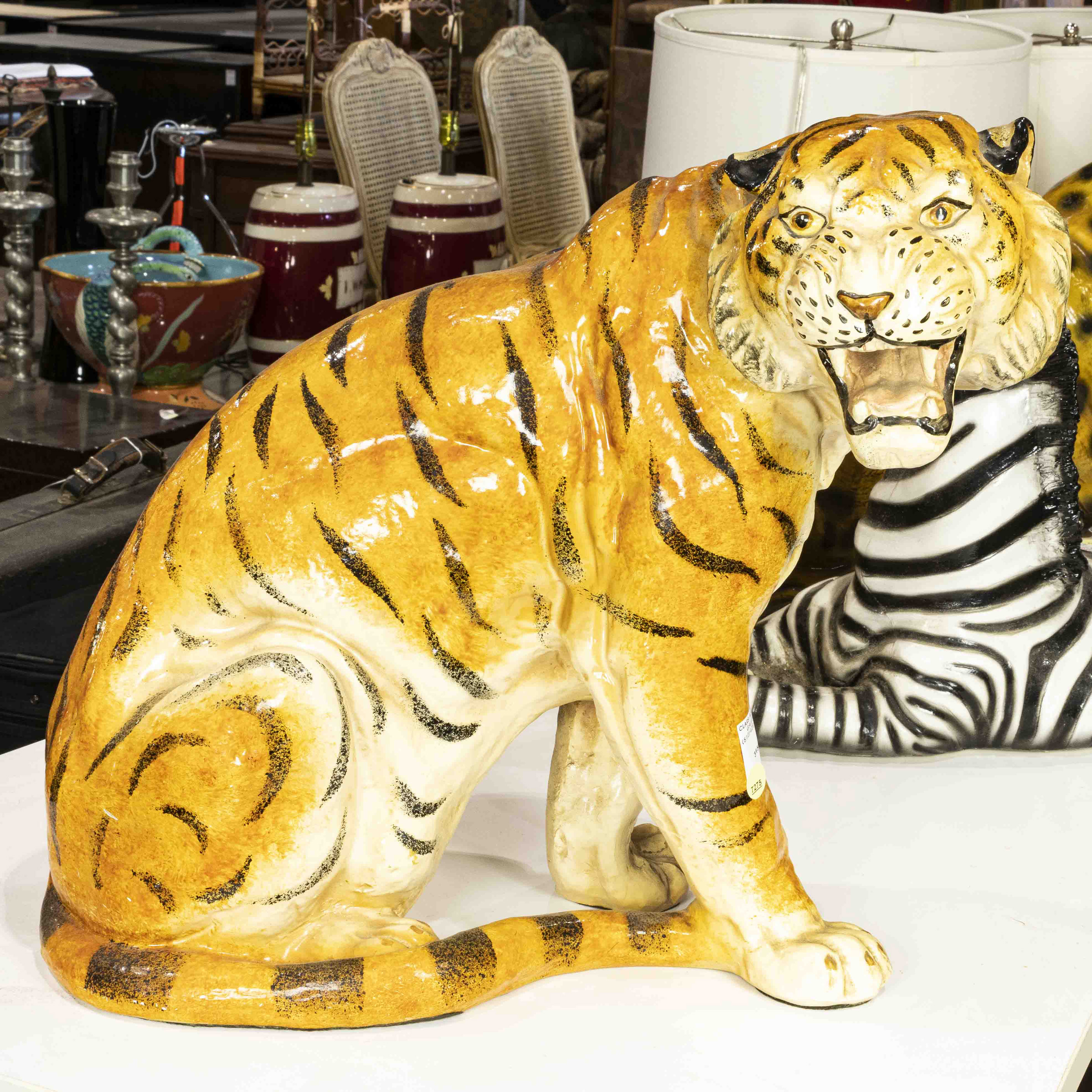 A LARGE COMPOSITION SCULPTURE OF A TIGER