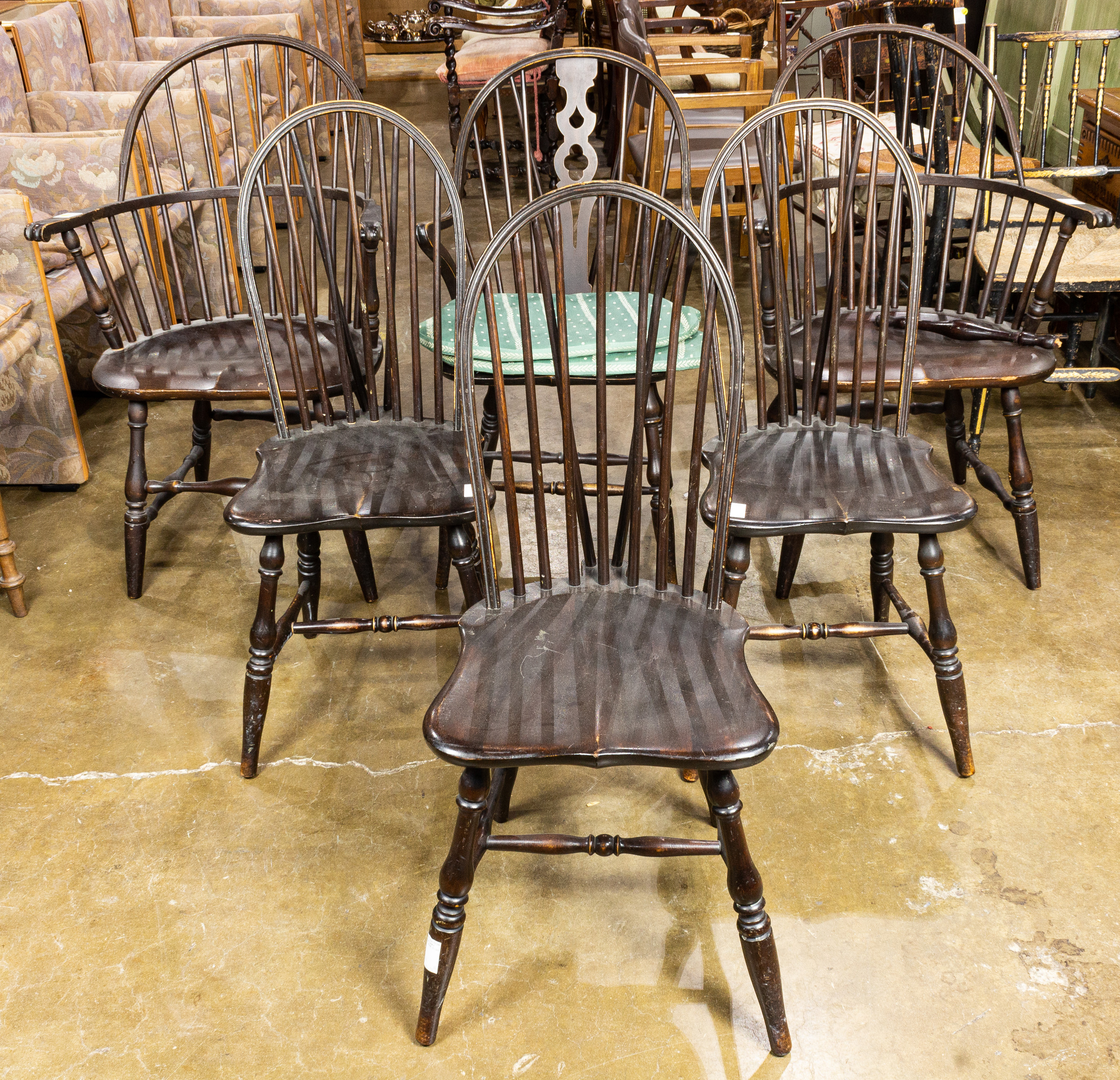  LOT OF 6 WINDSOR STYLE CHAIR 3a4a86