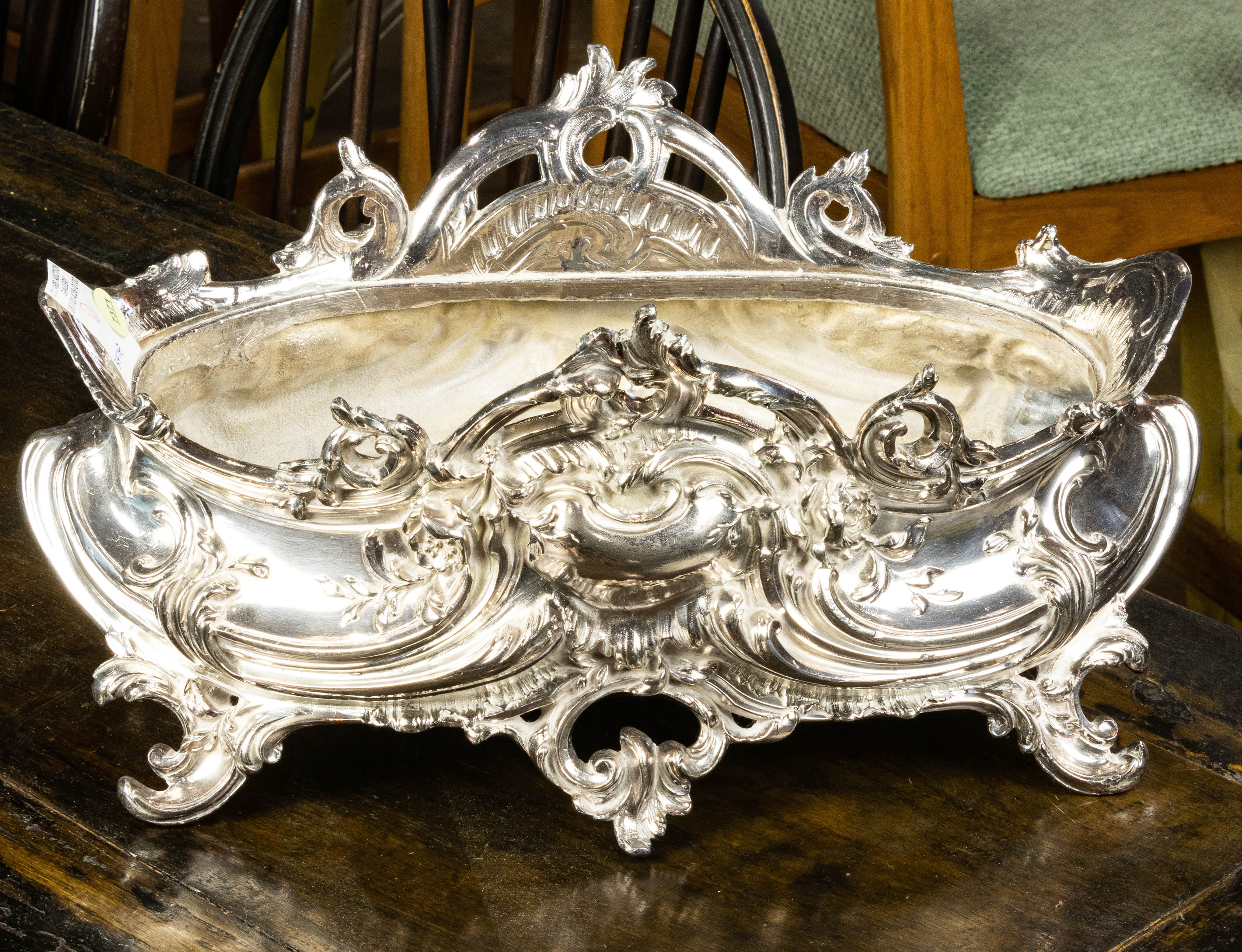 A ROCOCO STYLE SILVER PLATED CENTERPIECE 3a4a87