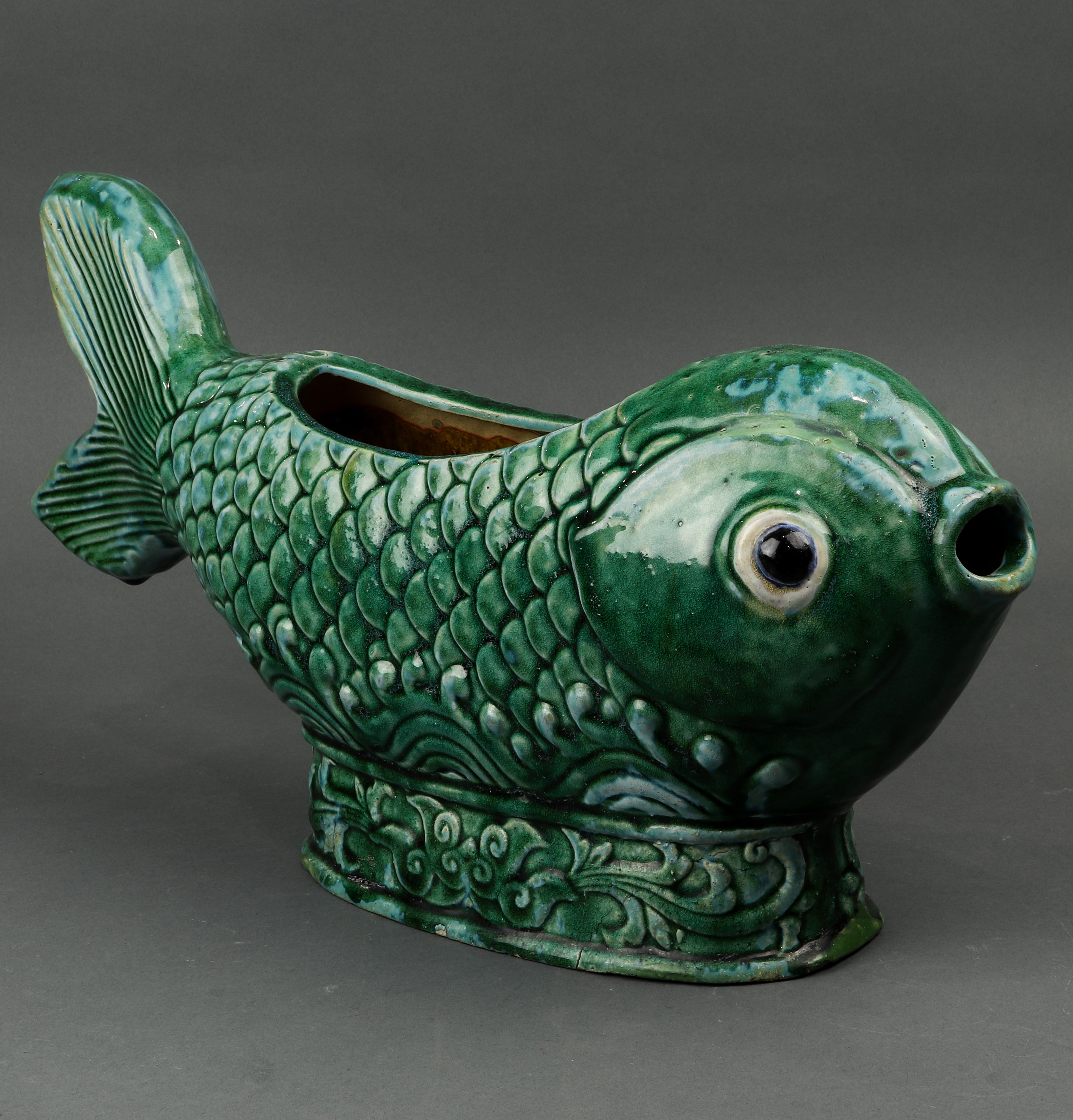 CHINESE TURQOUISE GLAZED FISH FORM 3a4ad4