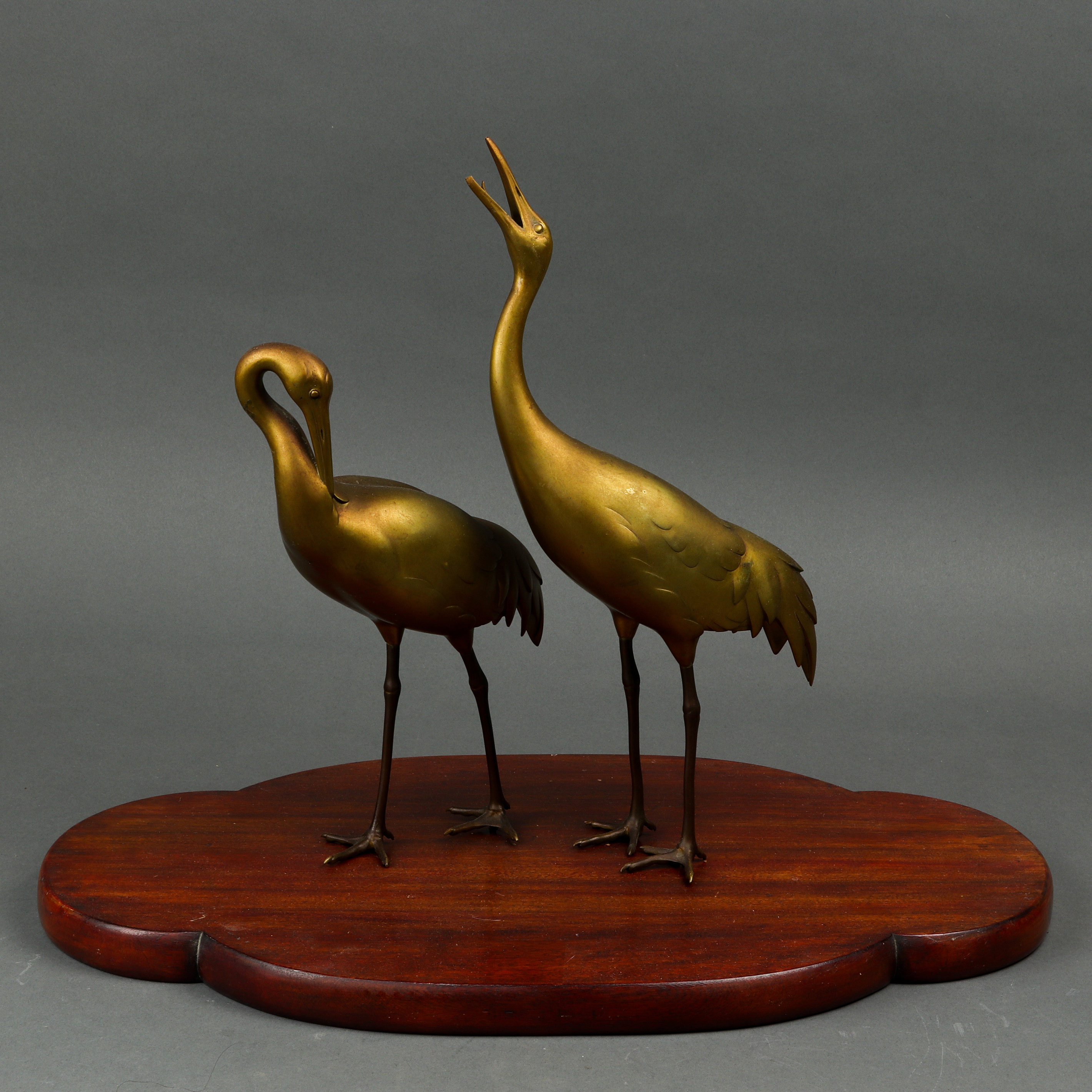  LOT OF 2 JAPANESE BRONZE CRANES 3a4ad2