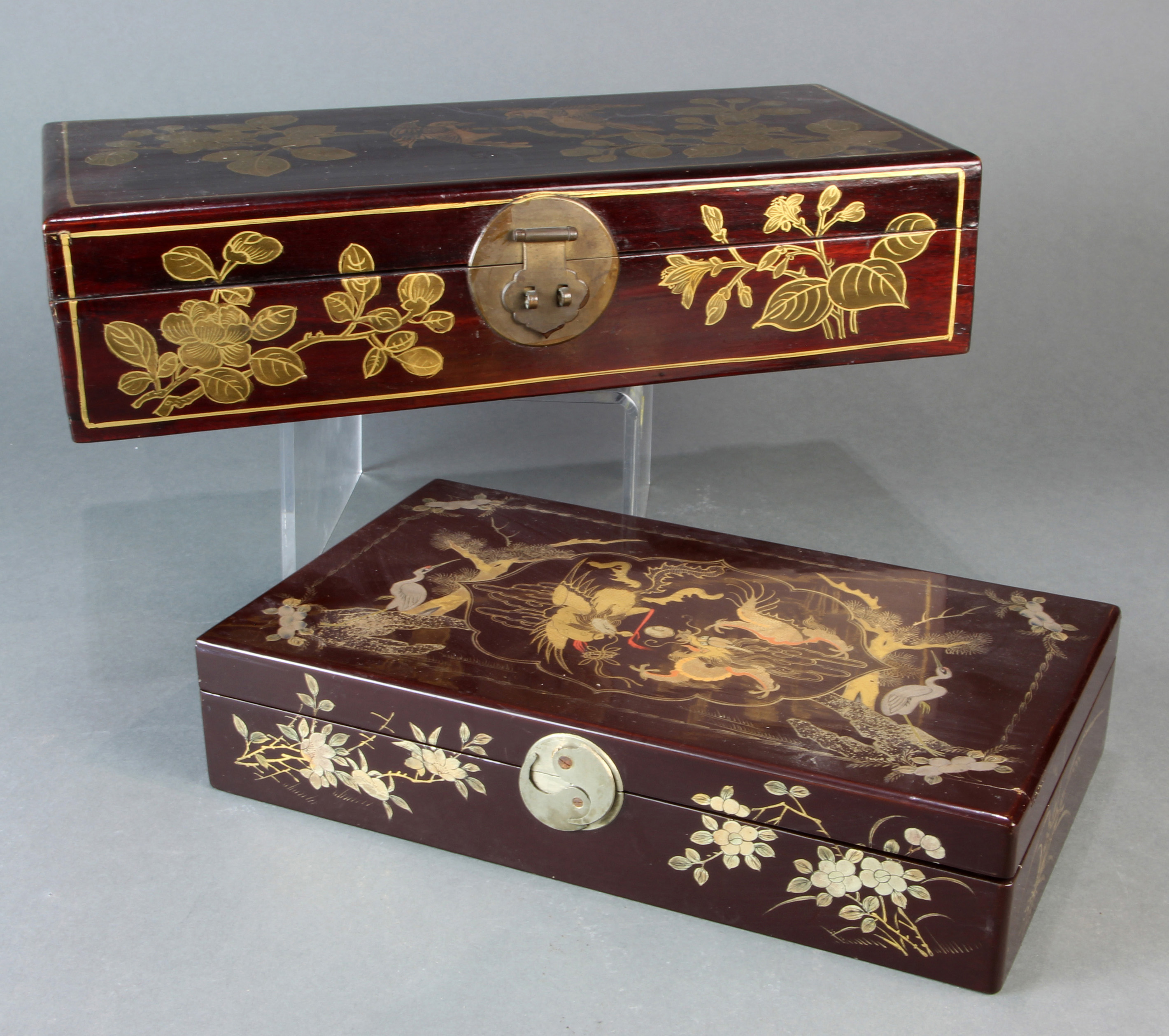 (LOT OF 2) CHINESE LACQUERED BOXES