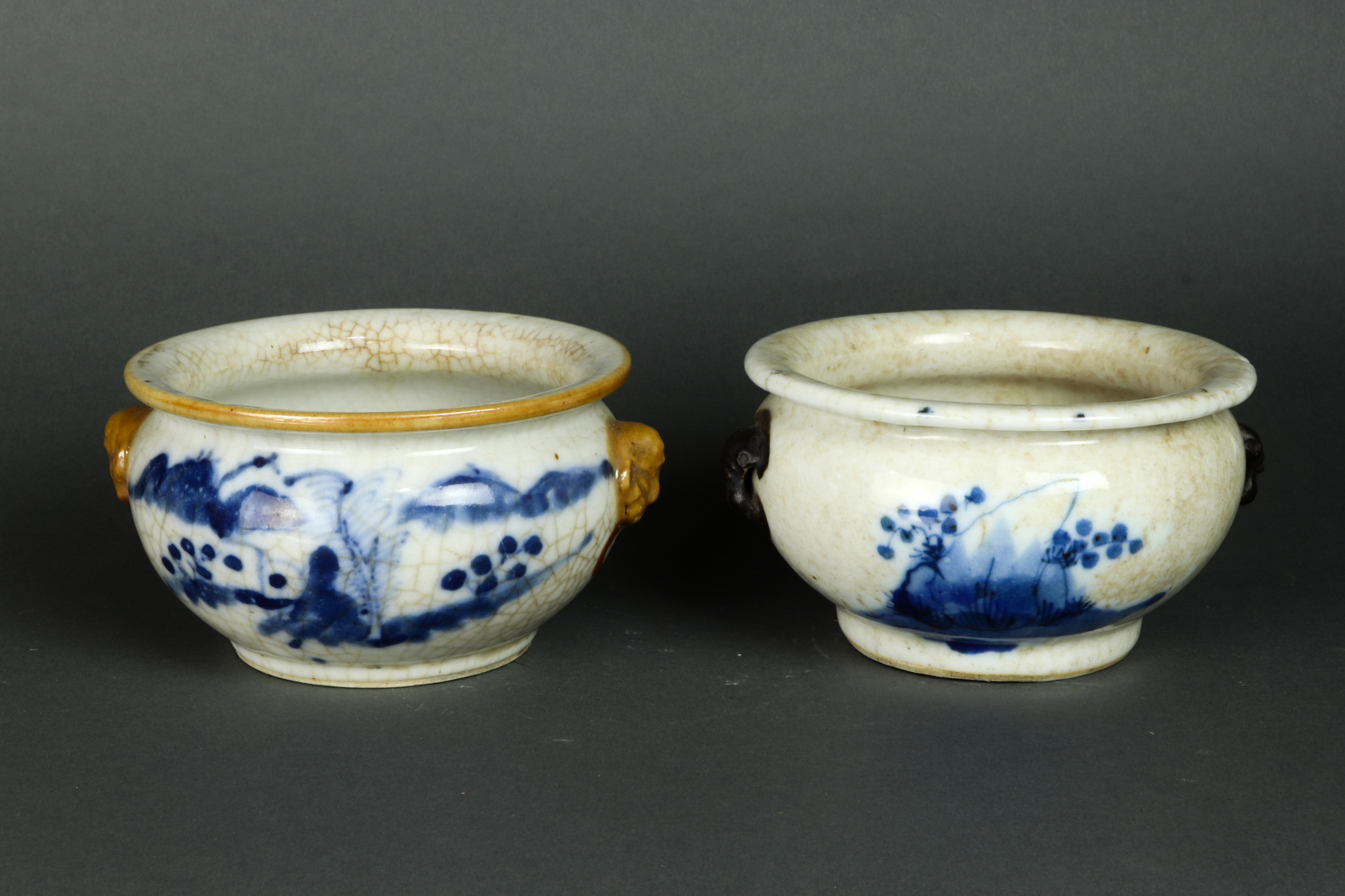 PAIR OF CHINESE CRACKLE GLAZED 3a4b06