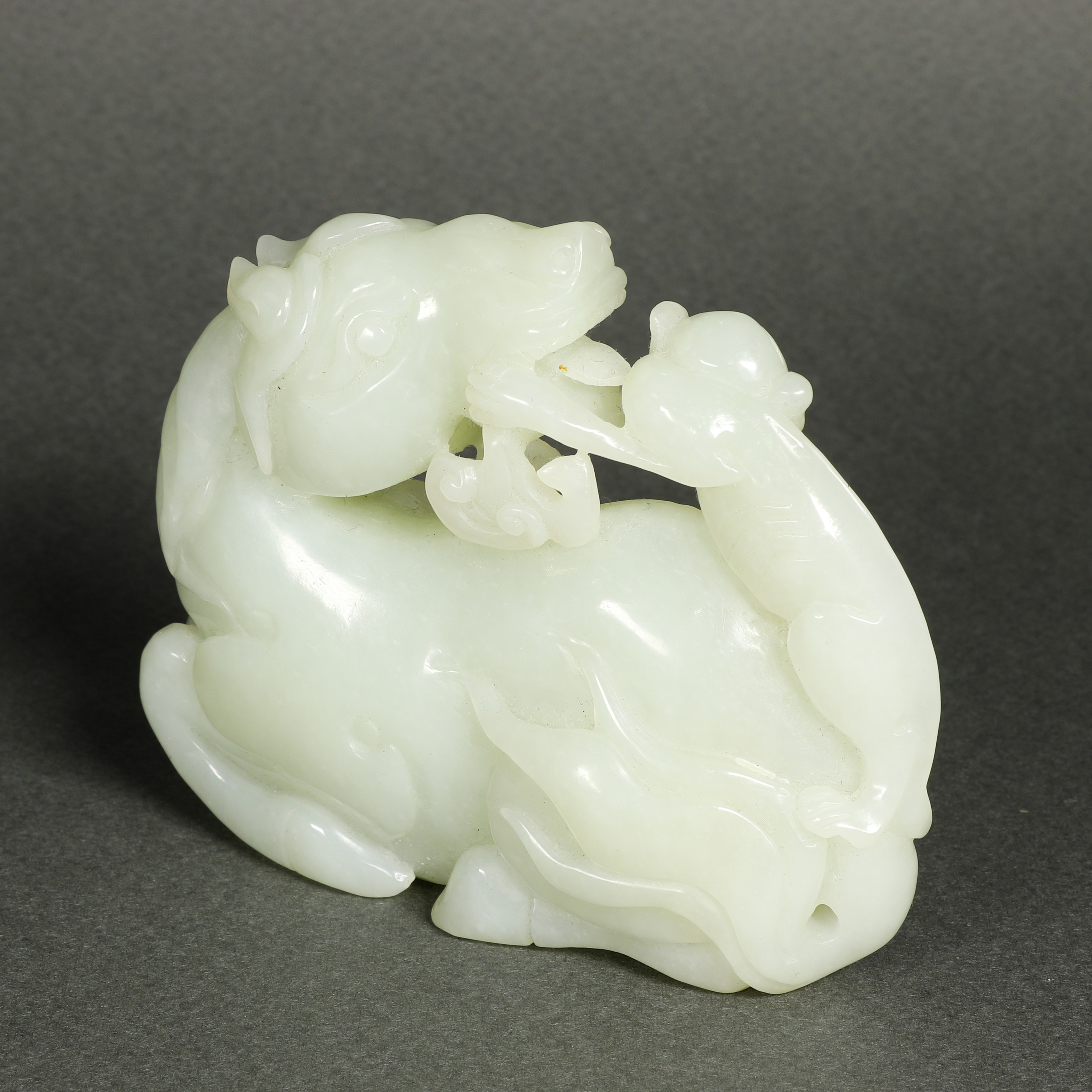 CHINESE WHITE JADE CARVING OF A 3a4b1d