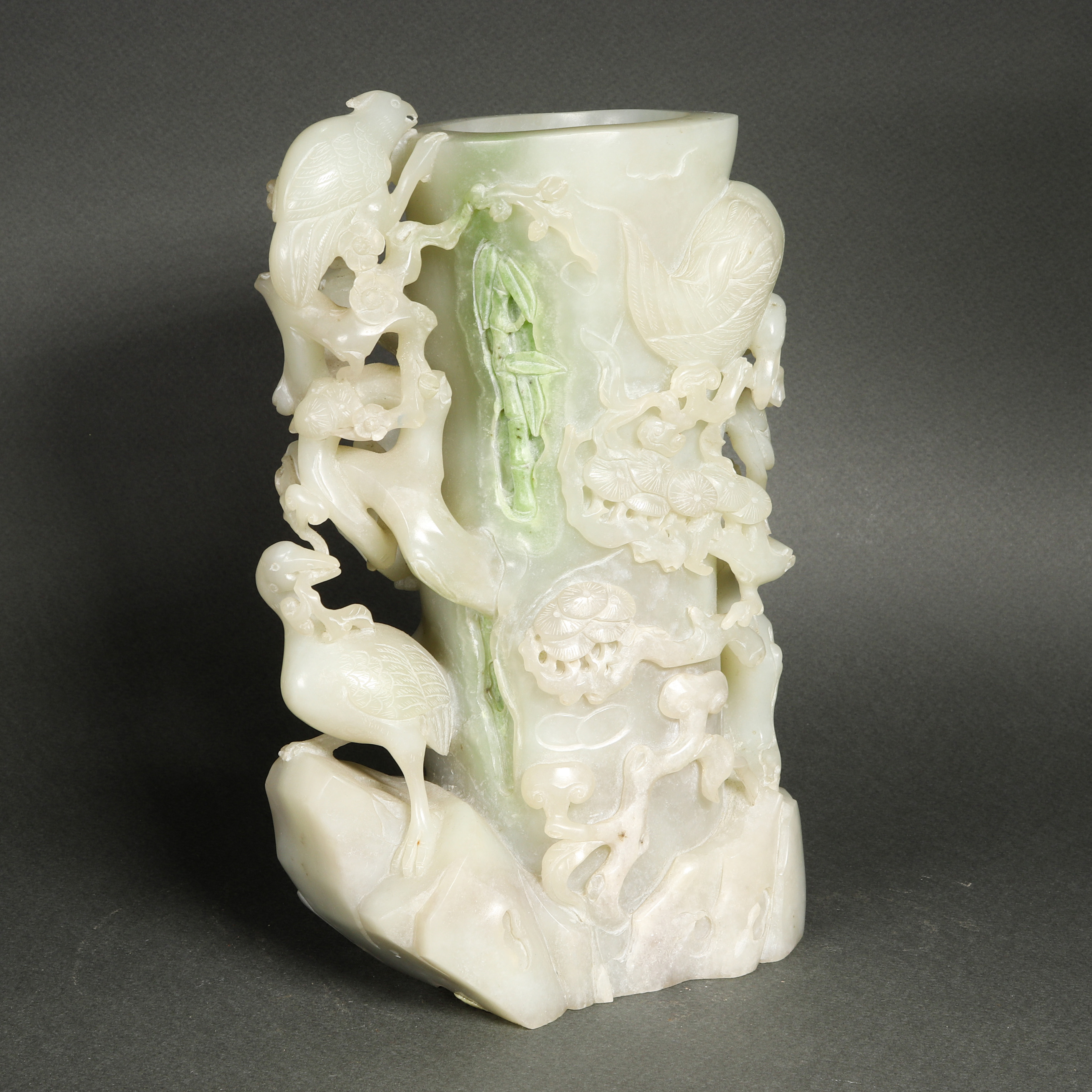 CHINESE JADE CARVED VASE Chinese 3a4b24
