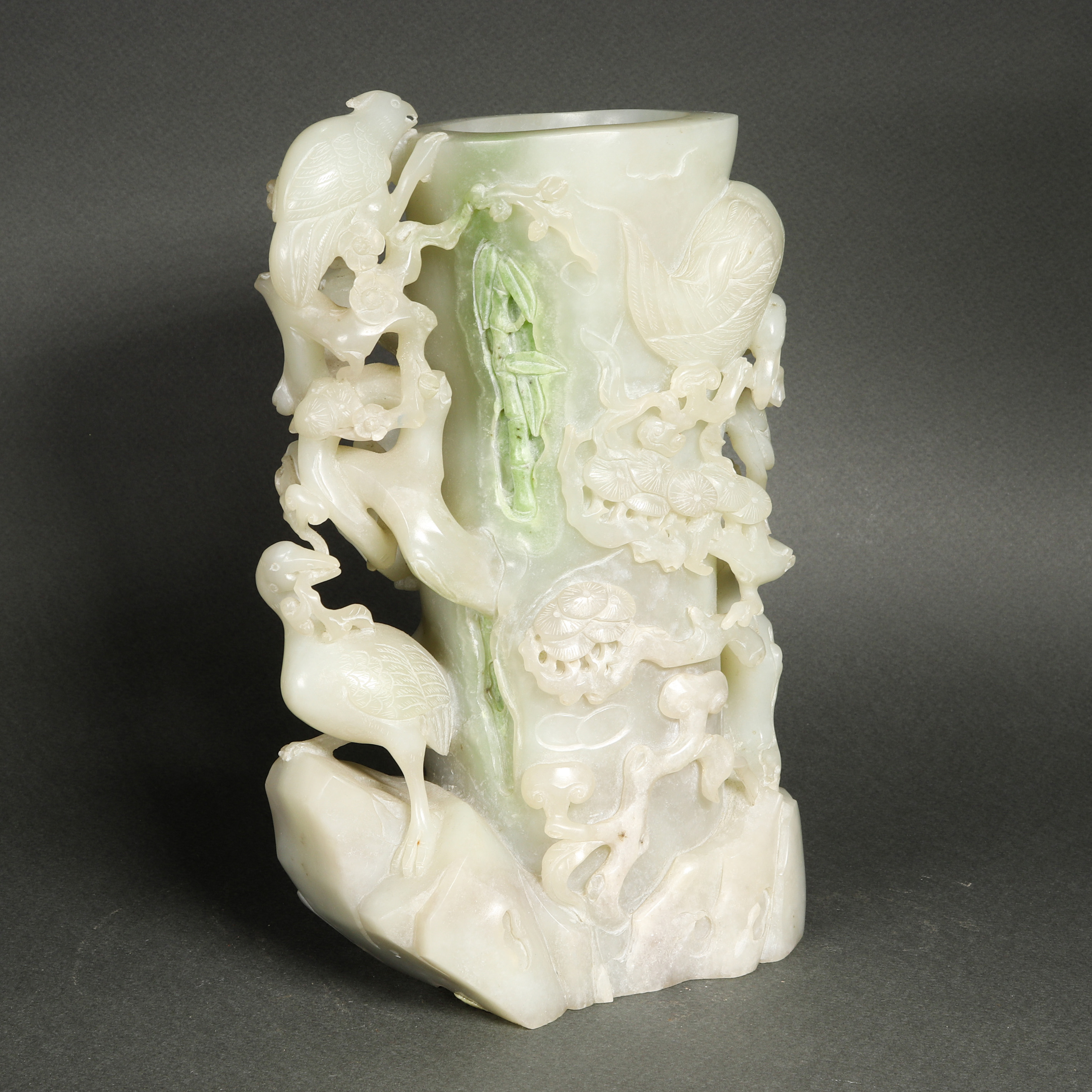 CHINESE JADE CARVED VASE Chinese