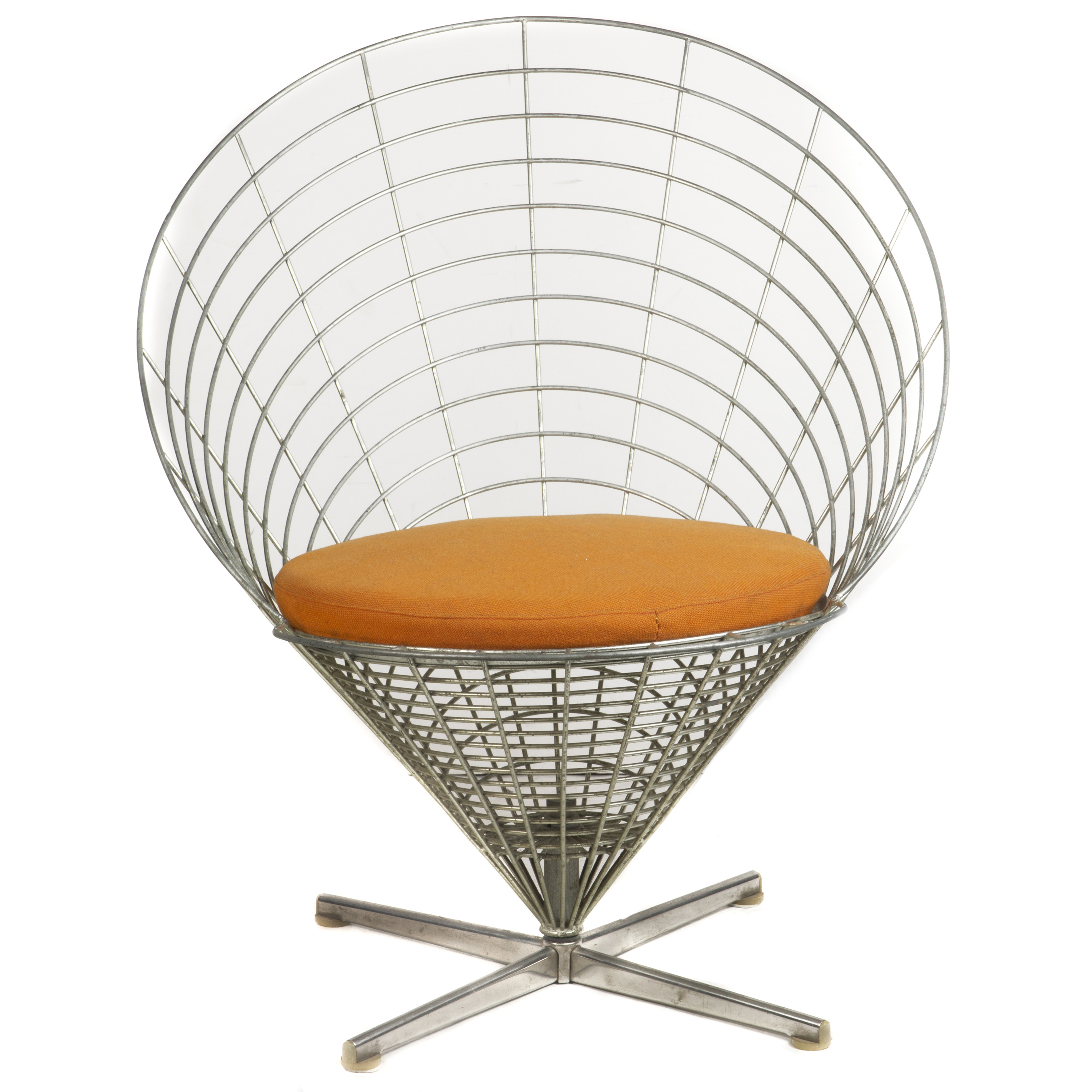 VERNER PANTON, WIRE CONE CHAIR,