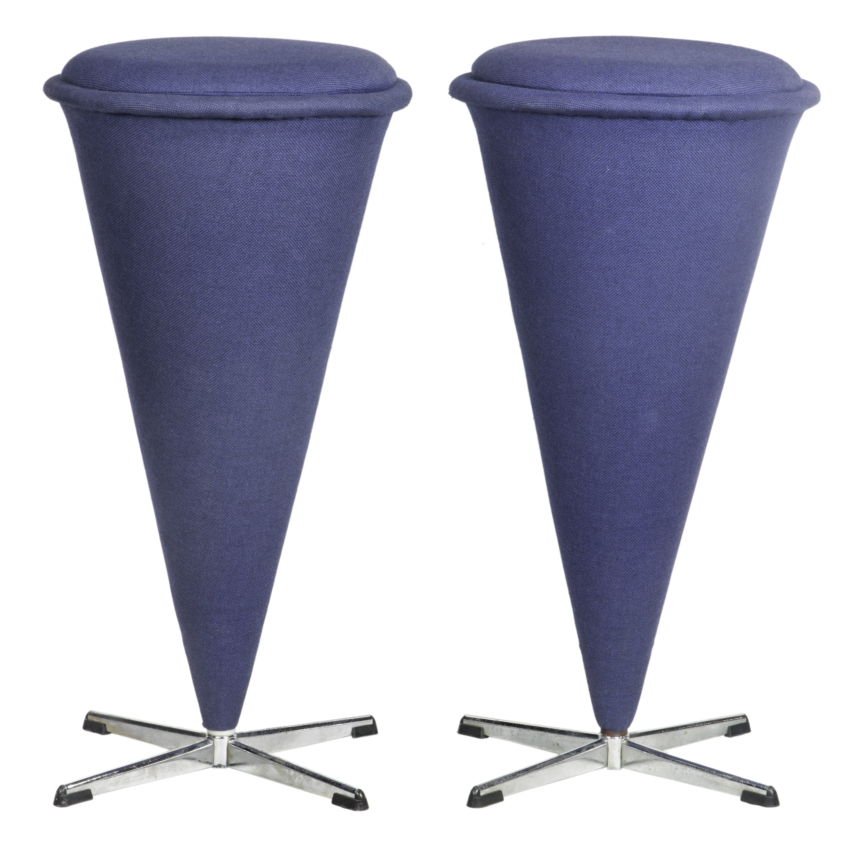 VERNER PANTON CONE BAR STOOLS,