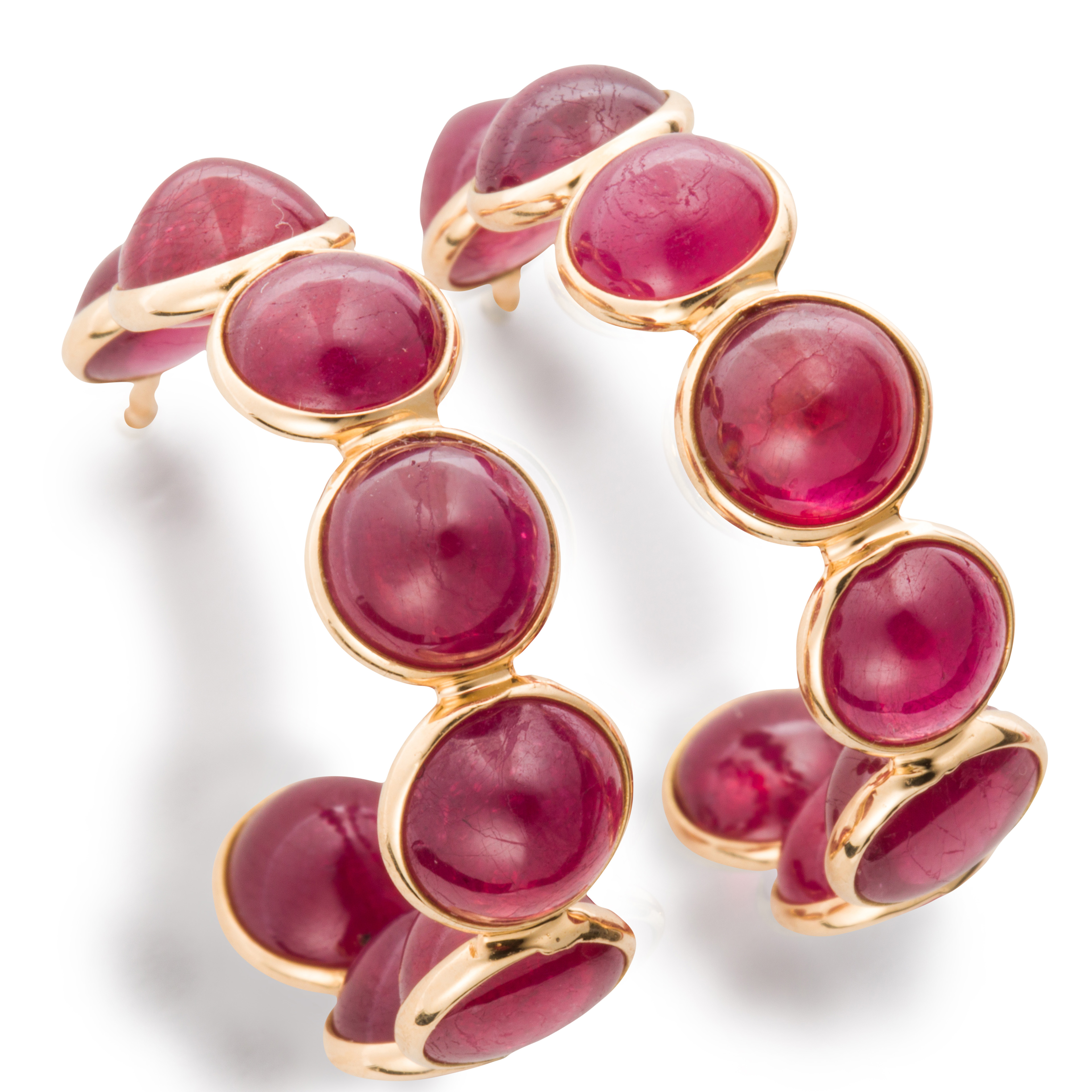 A PAIR OF RUBY AND EIGHTEEN KARAT