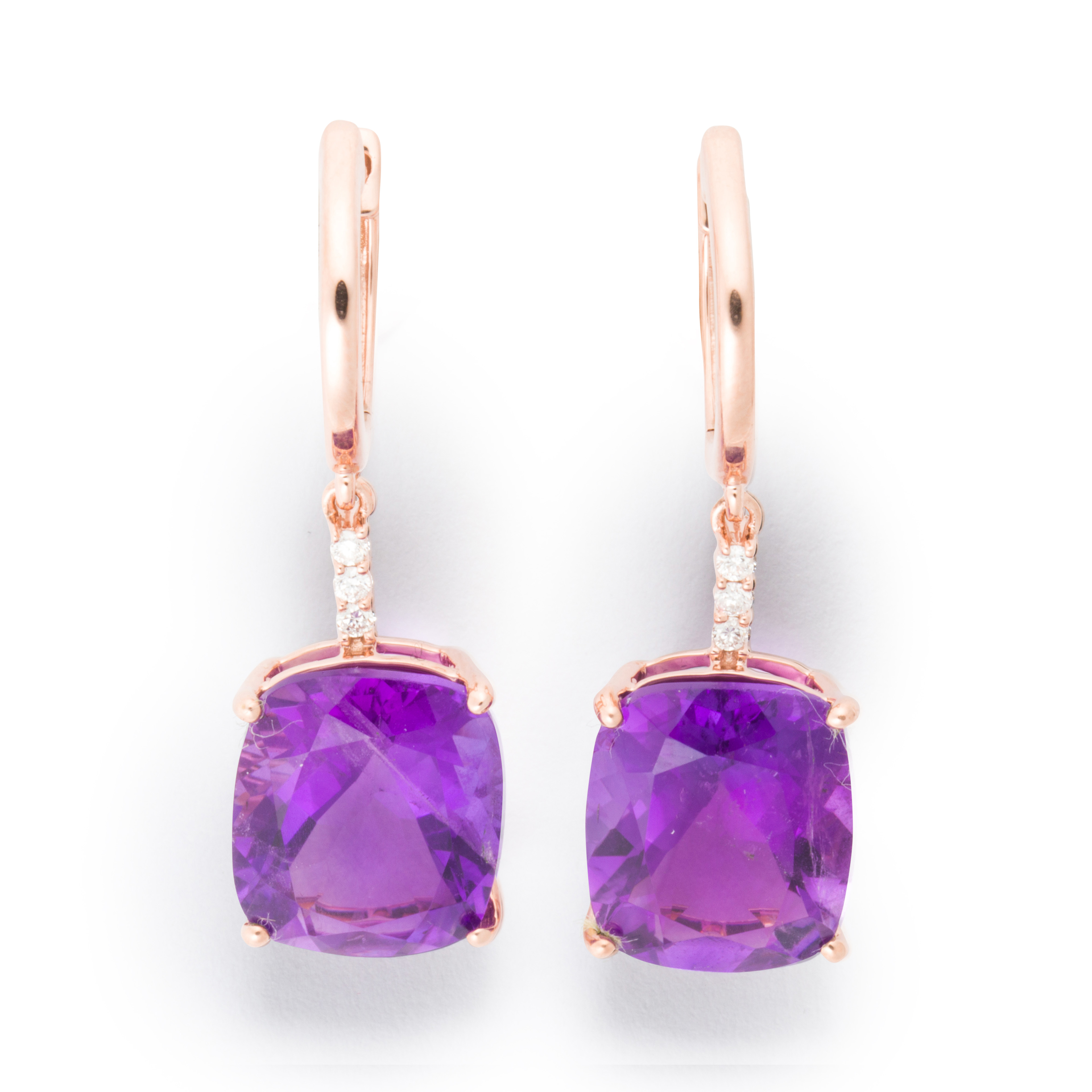 A PAIR OF AMETHYST DIAMOND AND 3a4c28