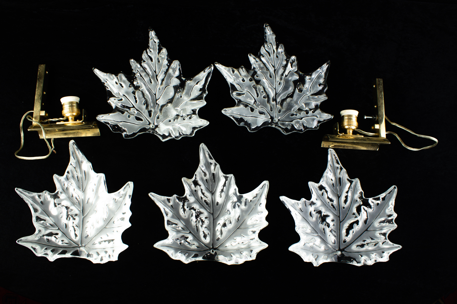 PAIR OF LALIQUE FRANCE CHAMPS -ELYEES
