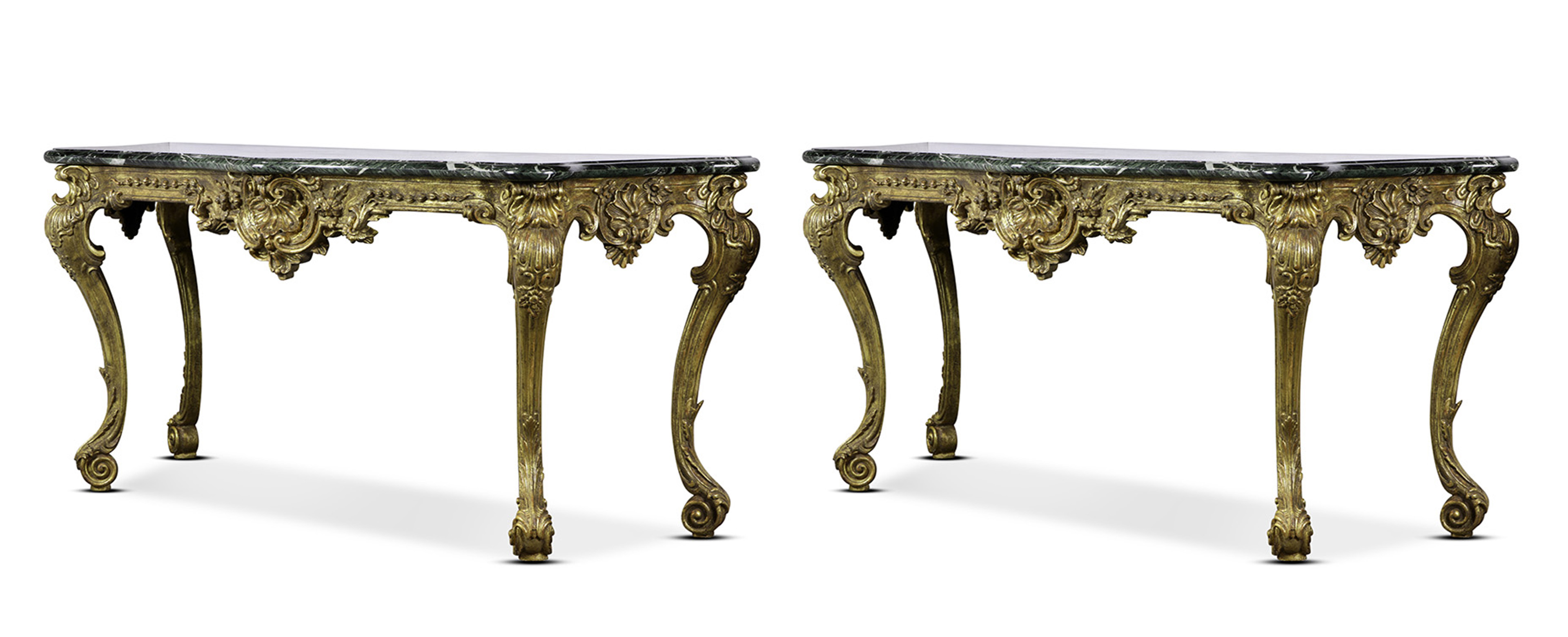 PAIR OF ROCOCO STYLE GILTWOOD CARVED
