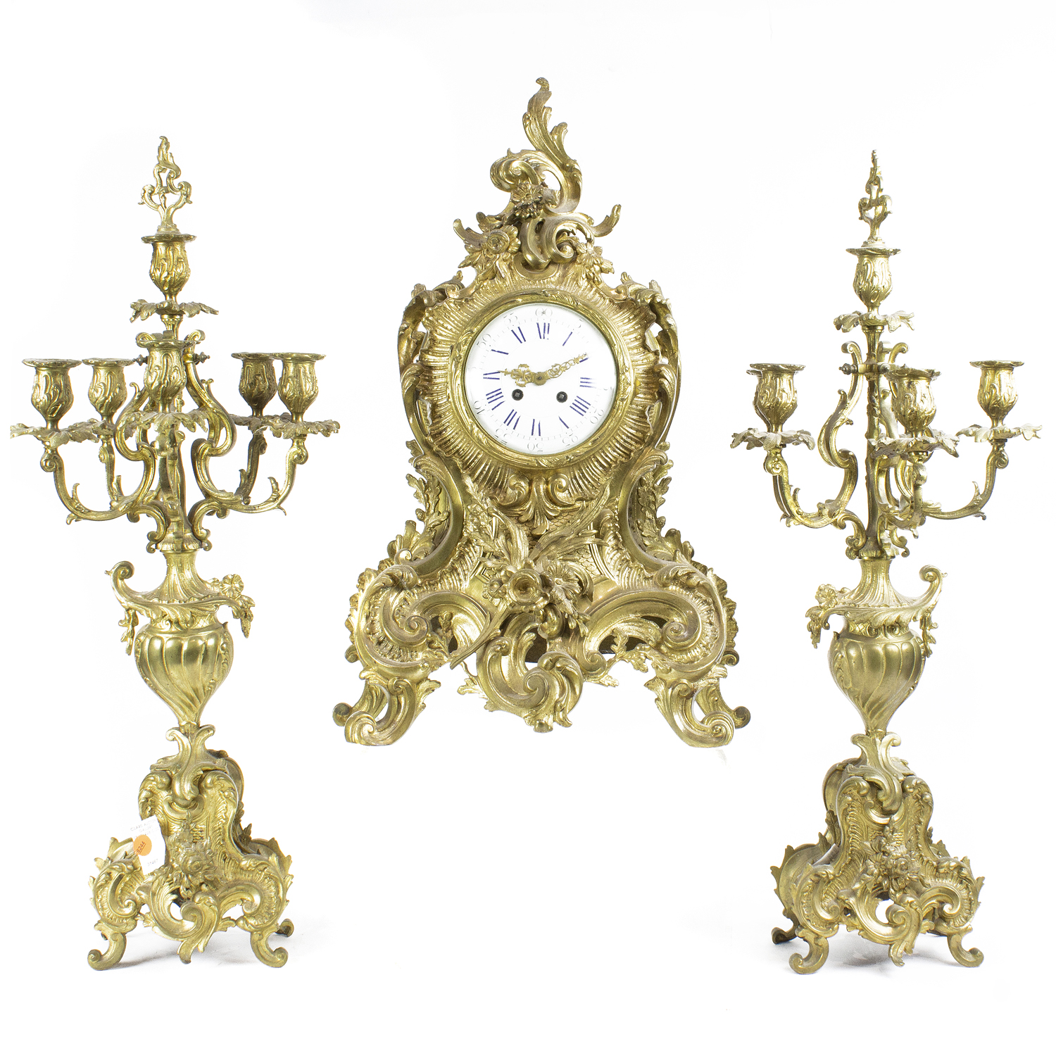 LOUIS XV STYLE GILT BRONZE GARNITURE 3a4c99