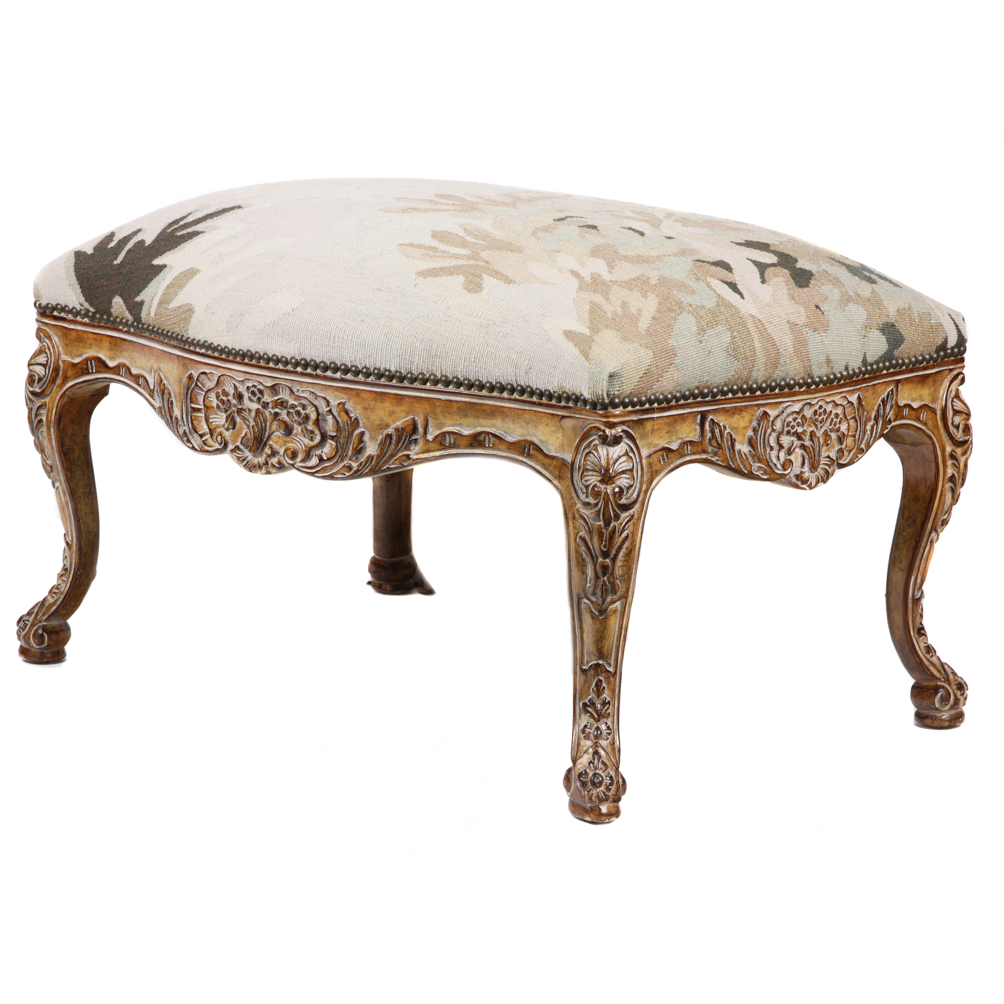 CONTINENTAL CARVED OTTOMAN Continental 3a4c9c