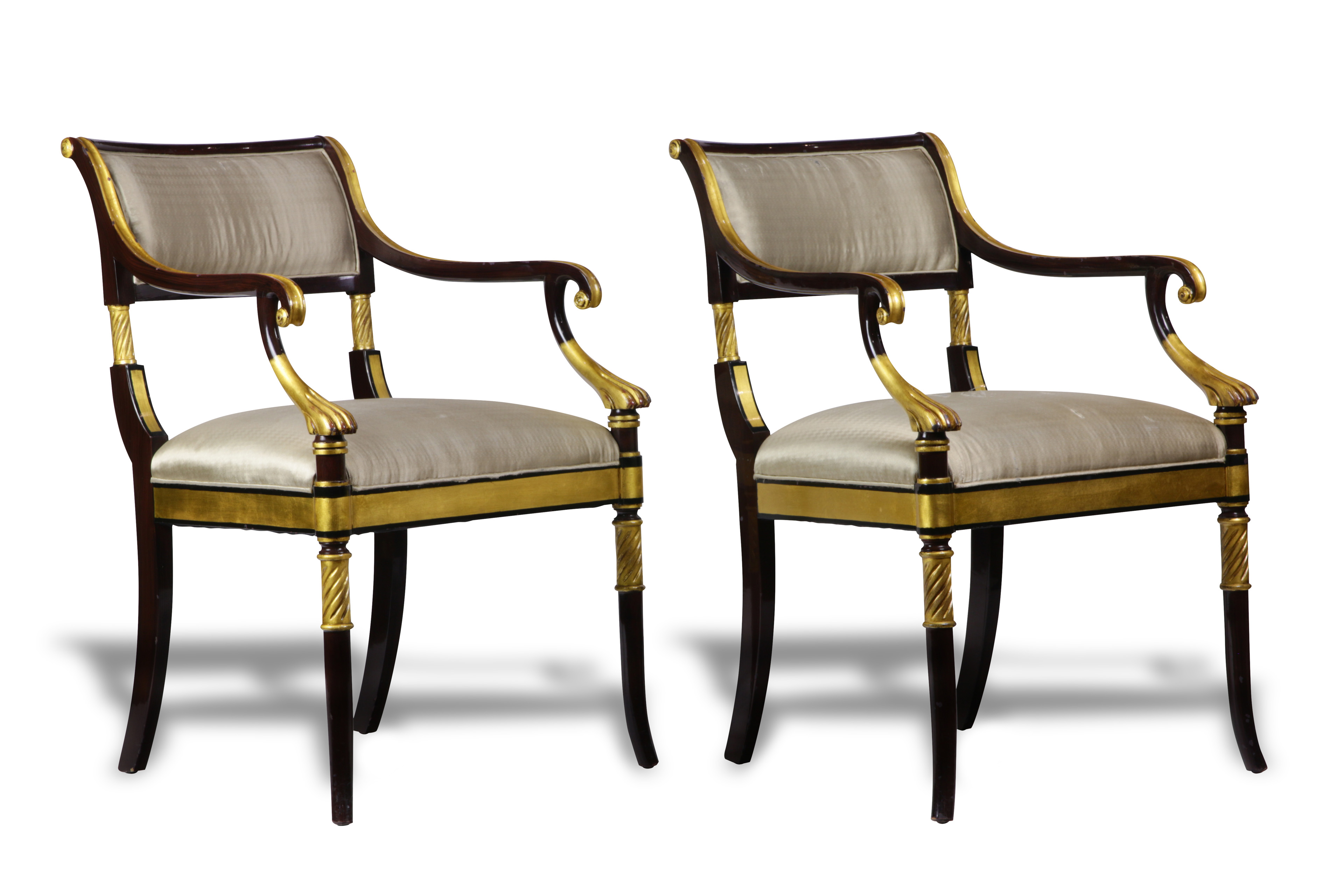 PAIR OF ENGLISH REGENCY STYLE PARTIAL
