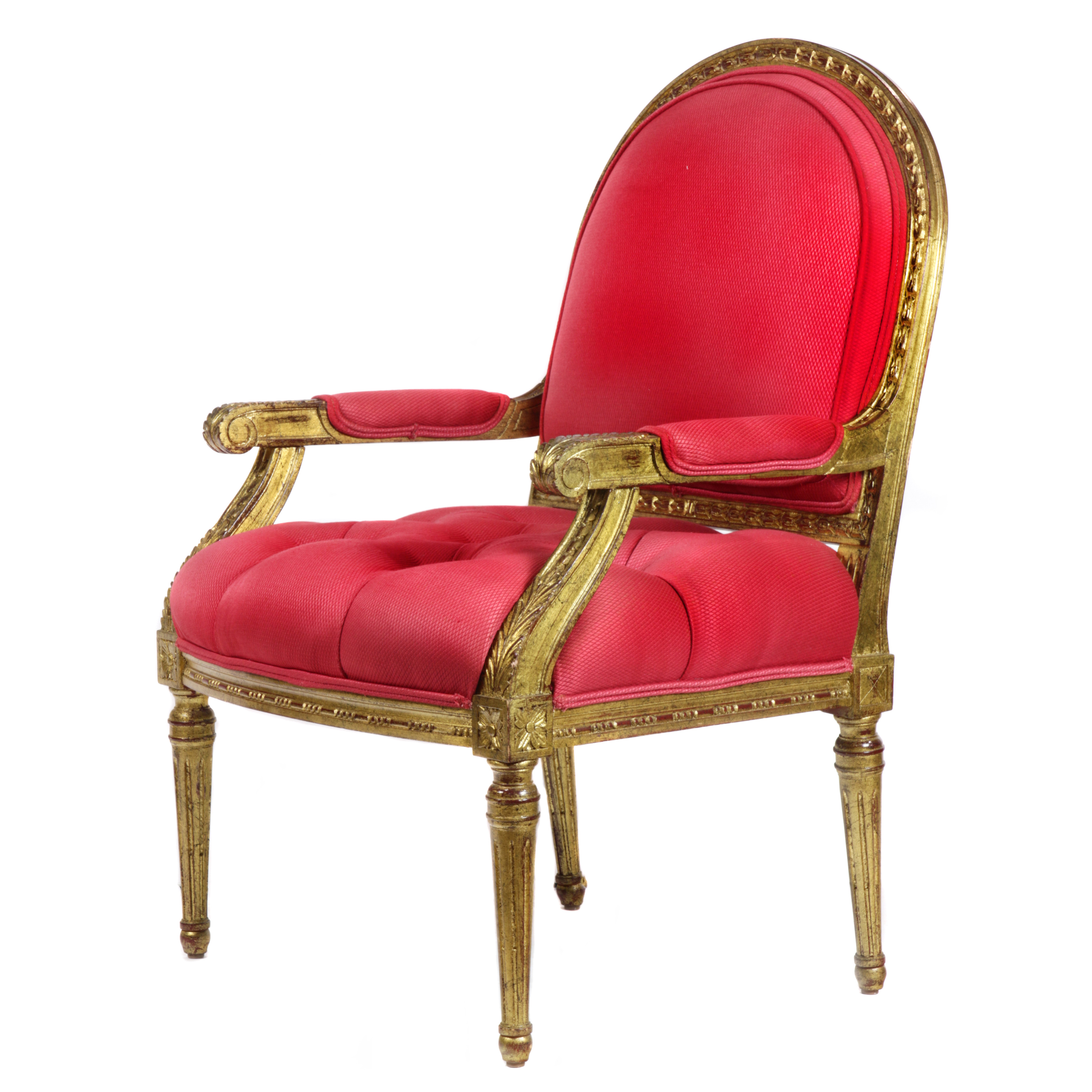 LOUIS XVI STYLE GILTWOOD FAUTEUIL  3a4cb2