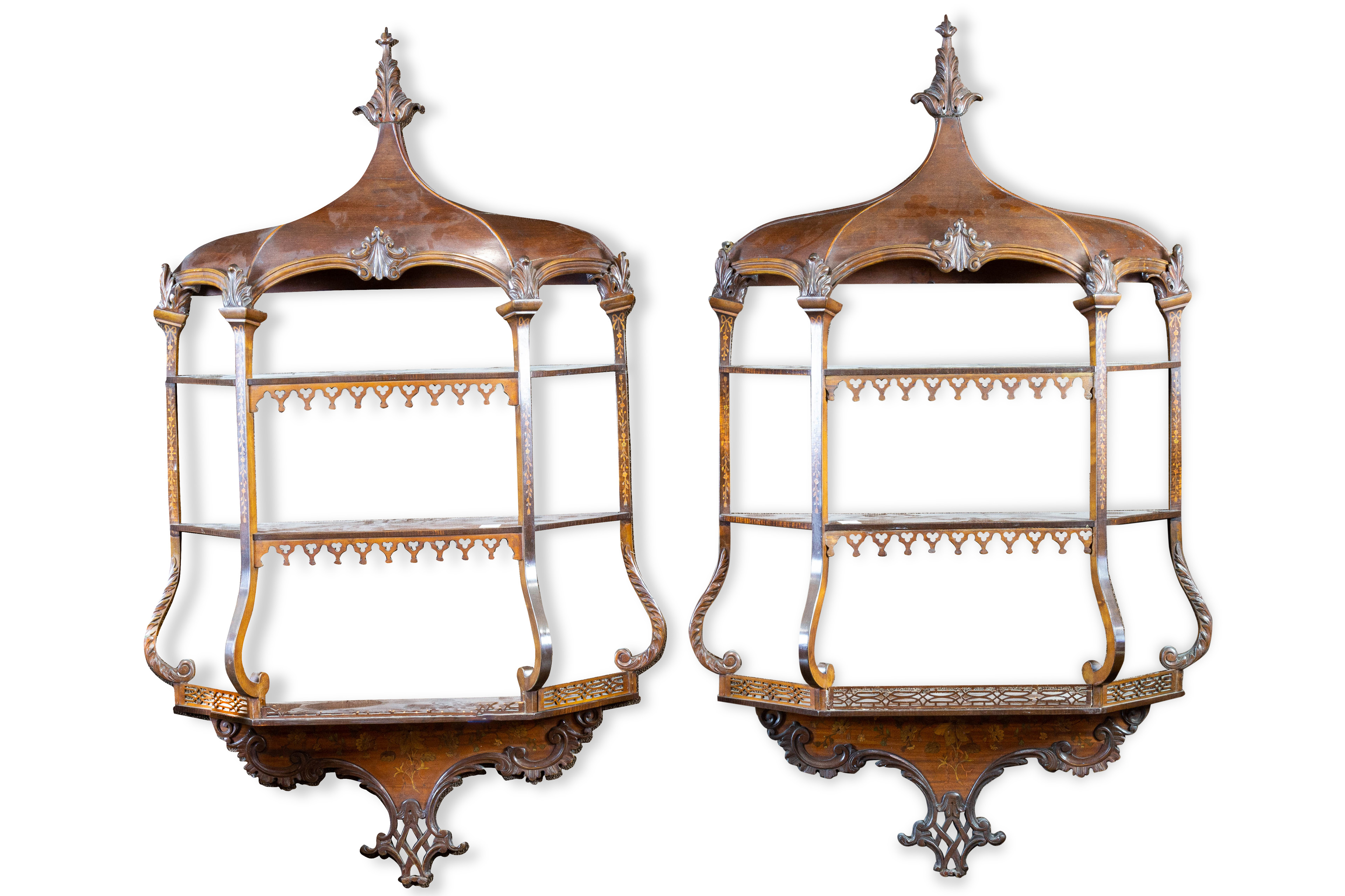 A PAIR OF GOTHIC REVIVAL STYLE