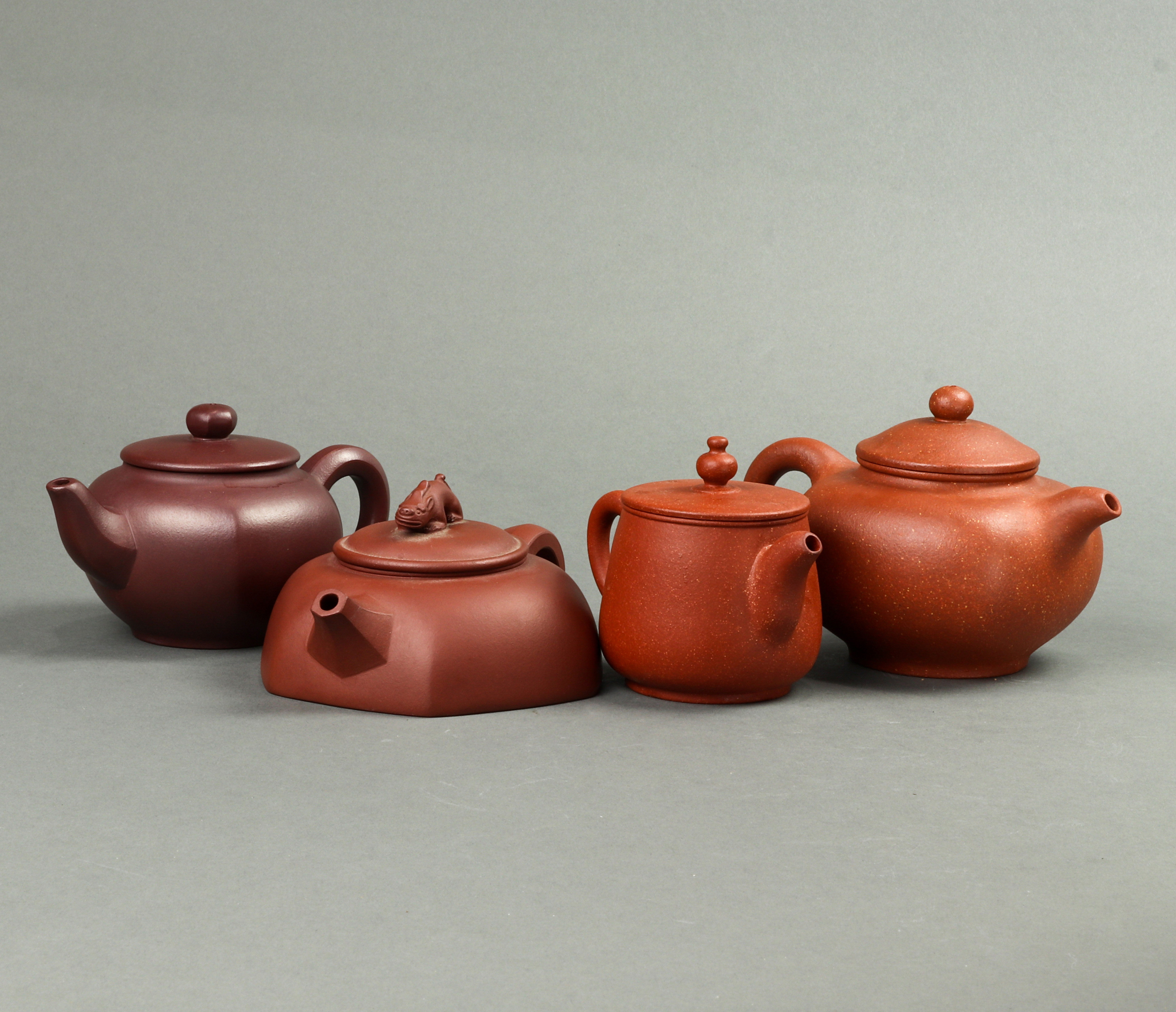 (LOT OF 4) CHINESE YIXING TEAPOTS