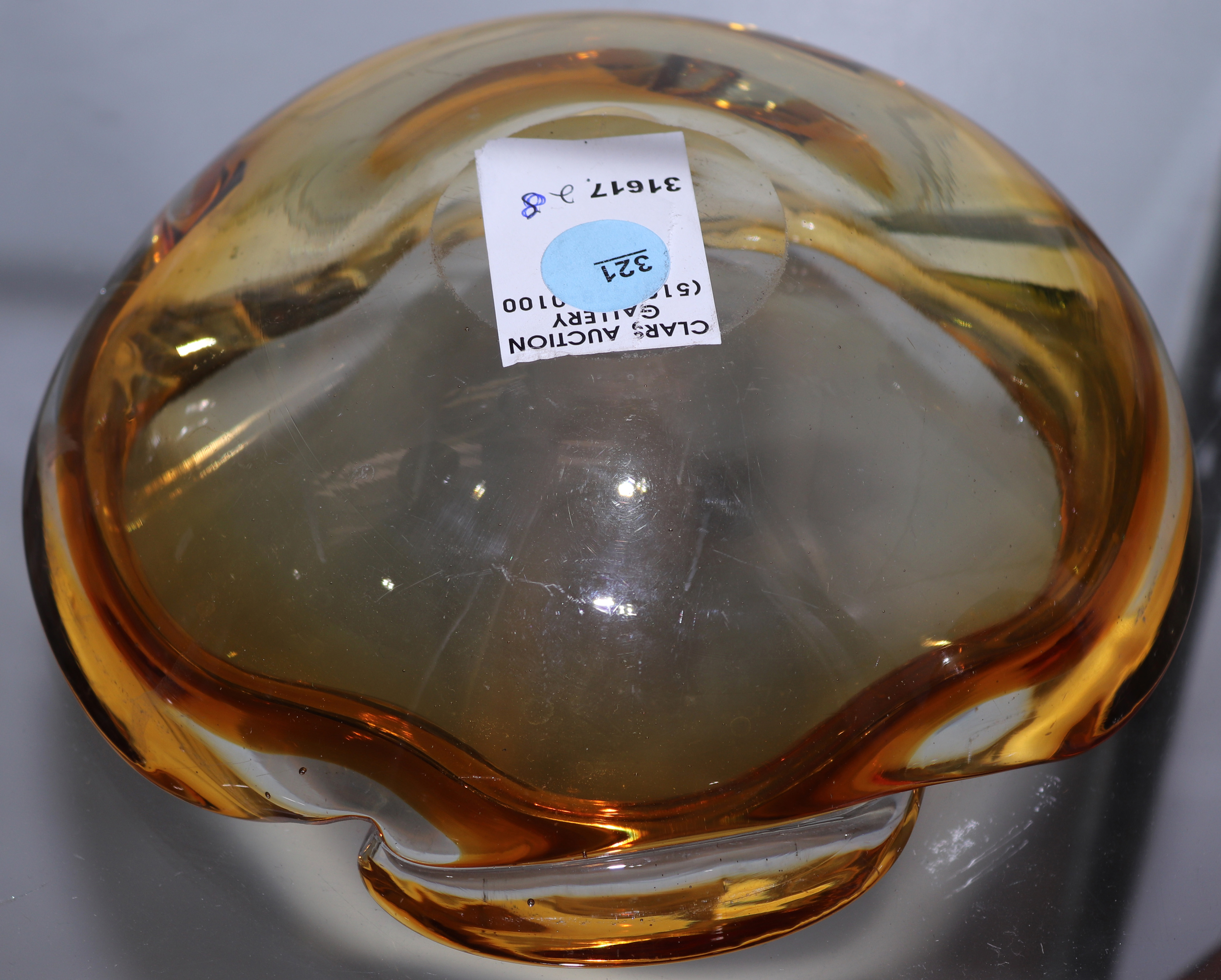 MURANO GOLD FLASHED FLORIFORM BOWL  3a4f14