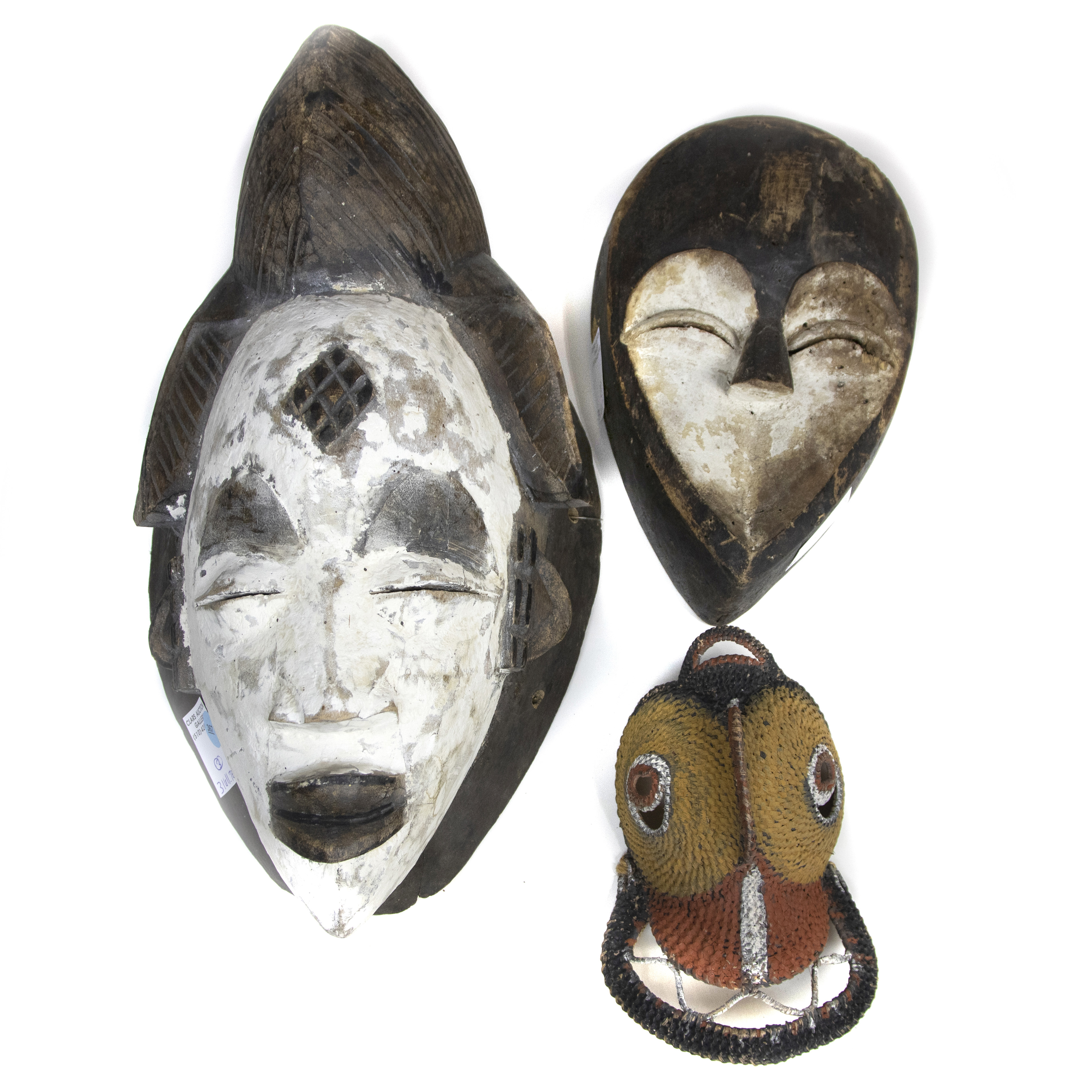  LOT OF 3 MASKS 2 AFRICAN MASKS  3a4f38