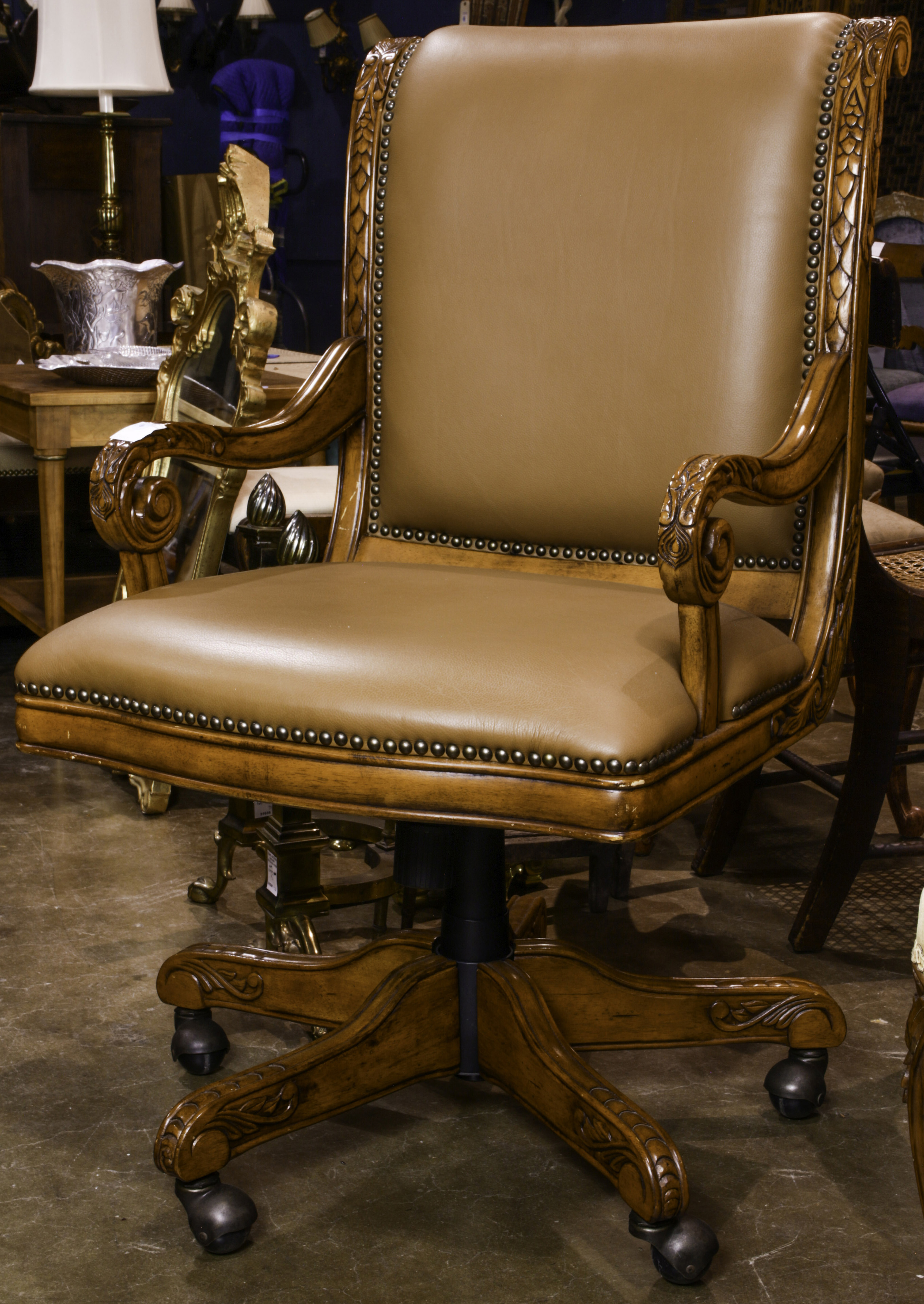 REGENCY STYLE SWIVEL LIBRARY CHAIR  3a4fc6