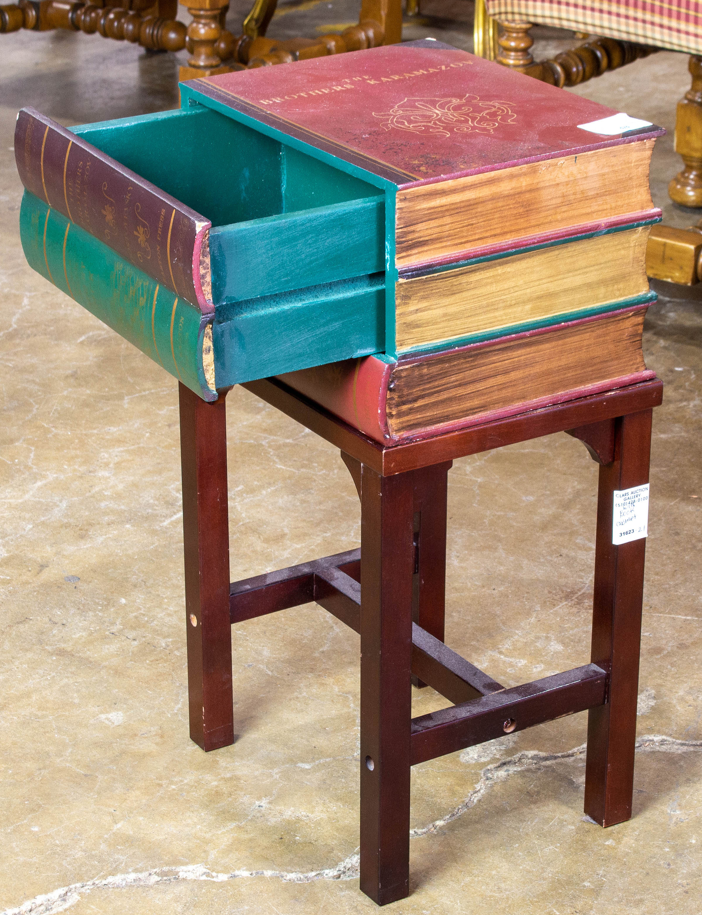 A LIBRARY BOOK FORM OCCASIONAL TABLE