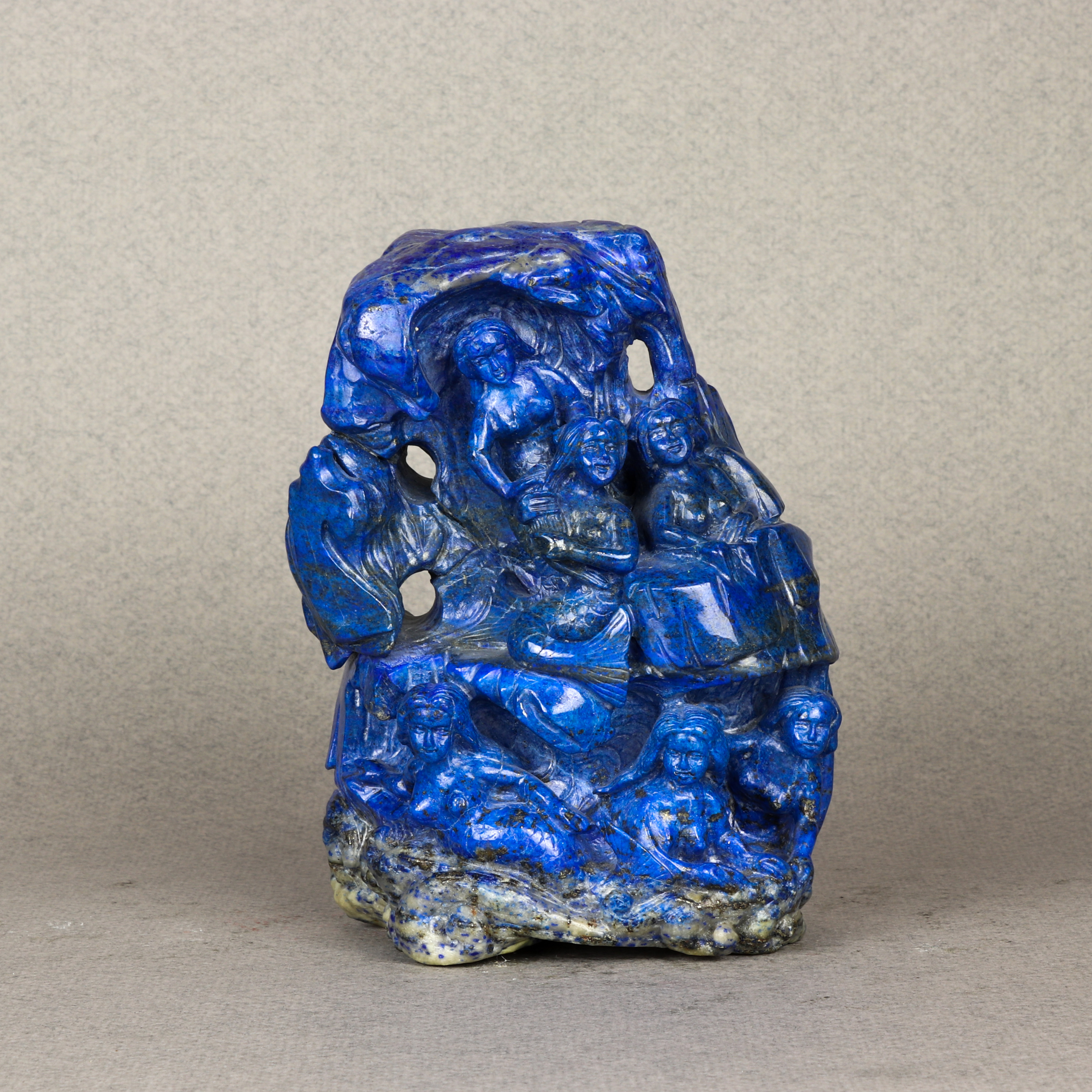 CHINESE LAPIS CARVING OF MERMAIDS