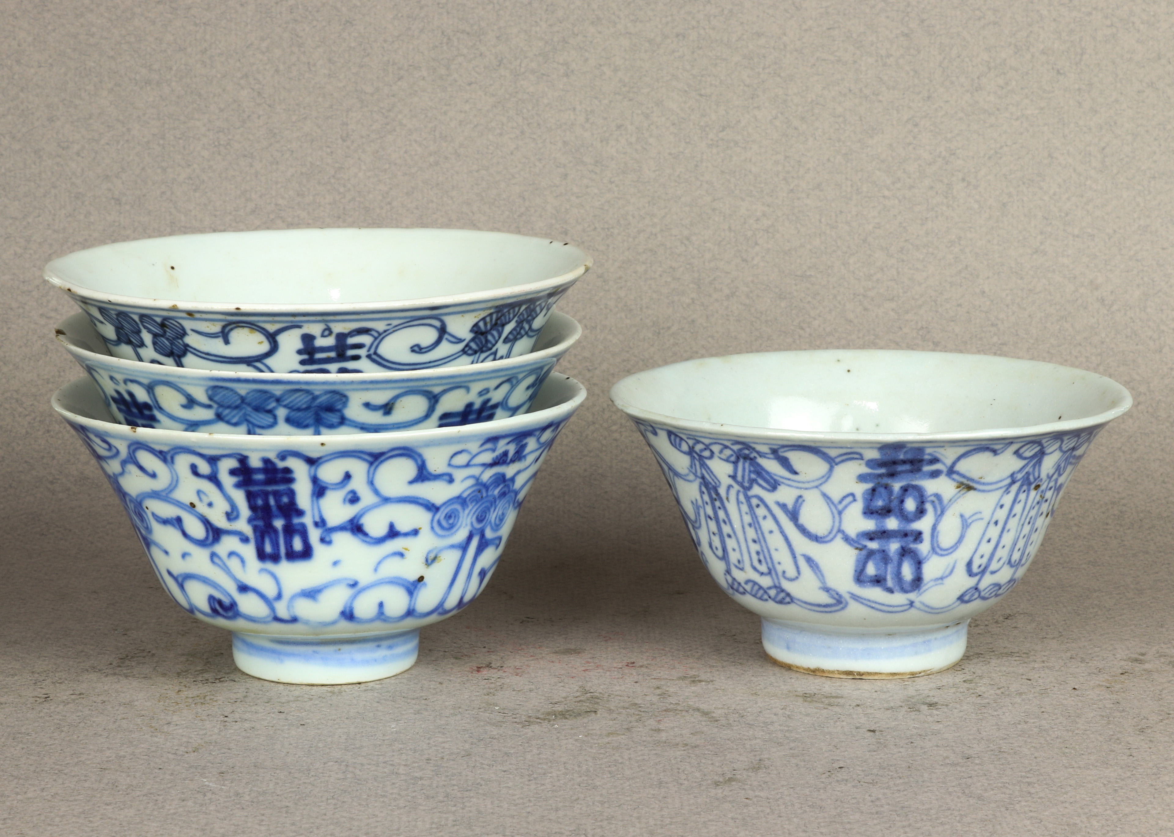  LOT OF 4 CHINESE BLUE AND WHITE 3a5049