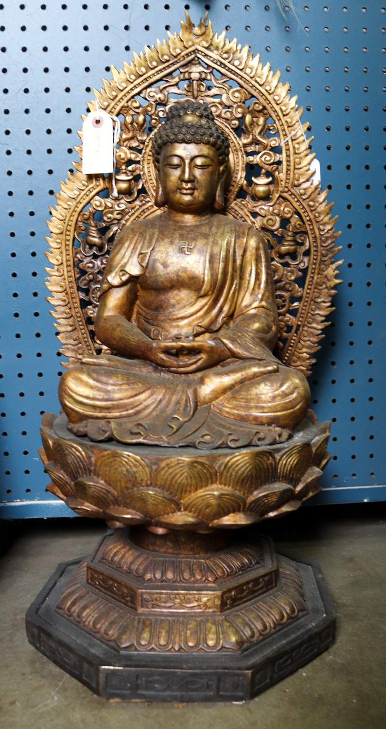 CHINESE GILT BRONZE BUDDHA Chinese