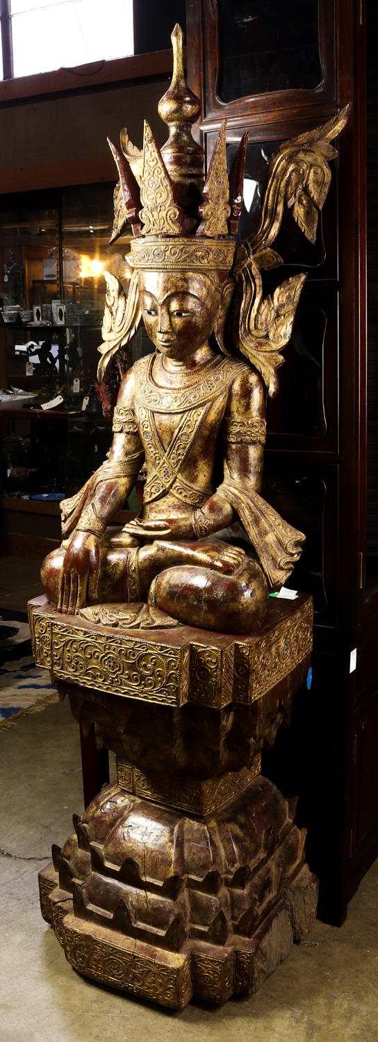 SOUTHEAST ASIAN GILT WOOD BUDHIST