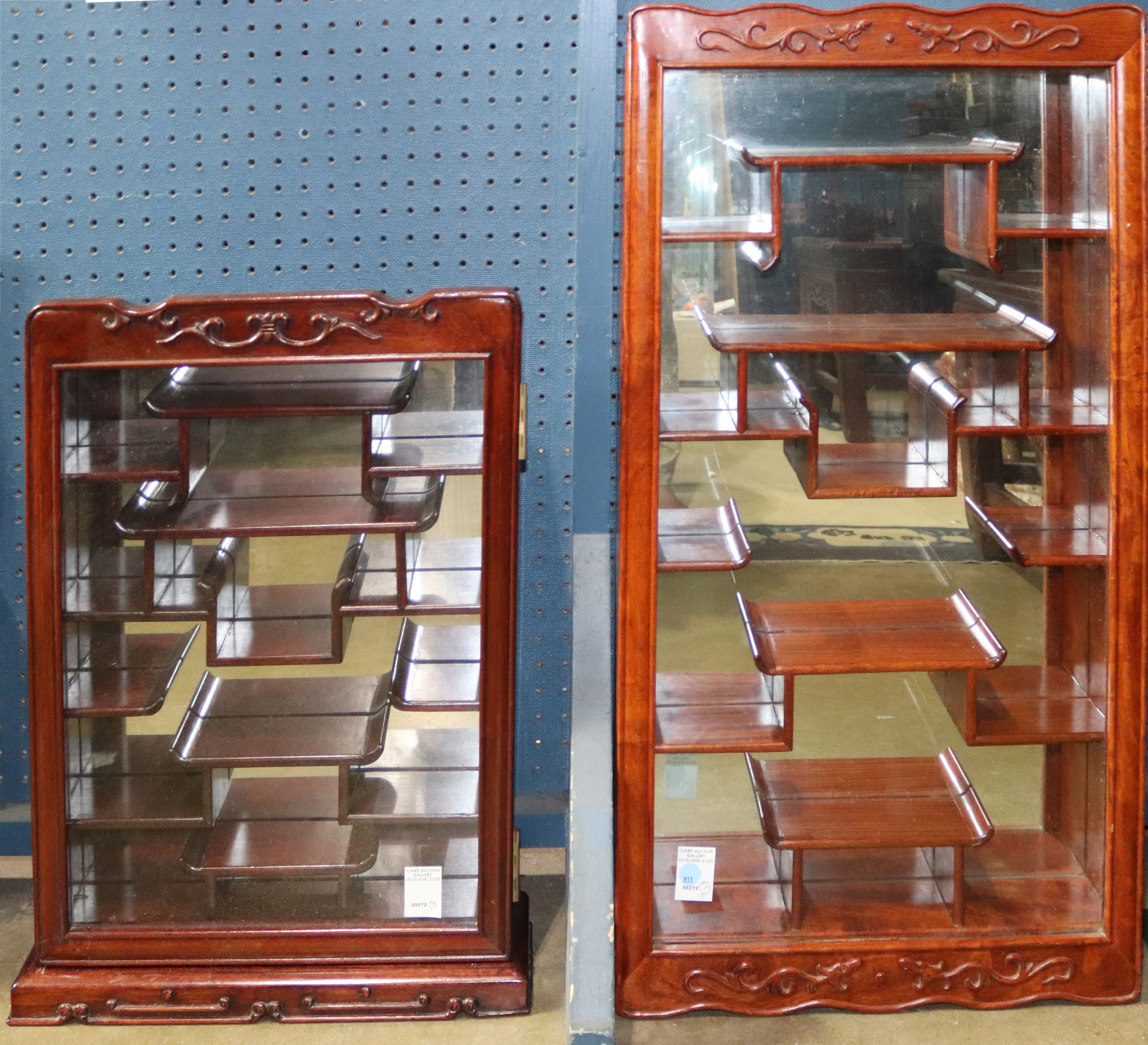  LOT OF 2 ASIAN WALL DISPLAY CABINETS 3a50a4