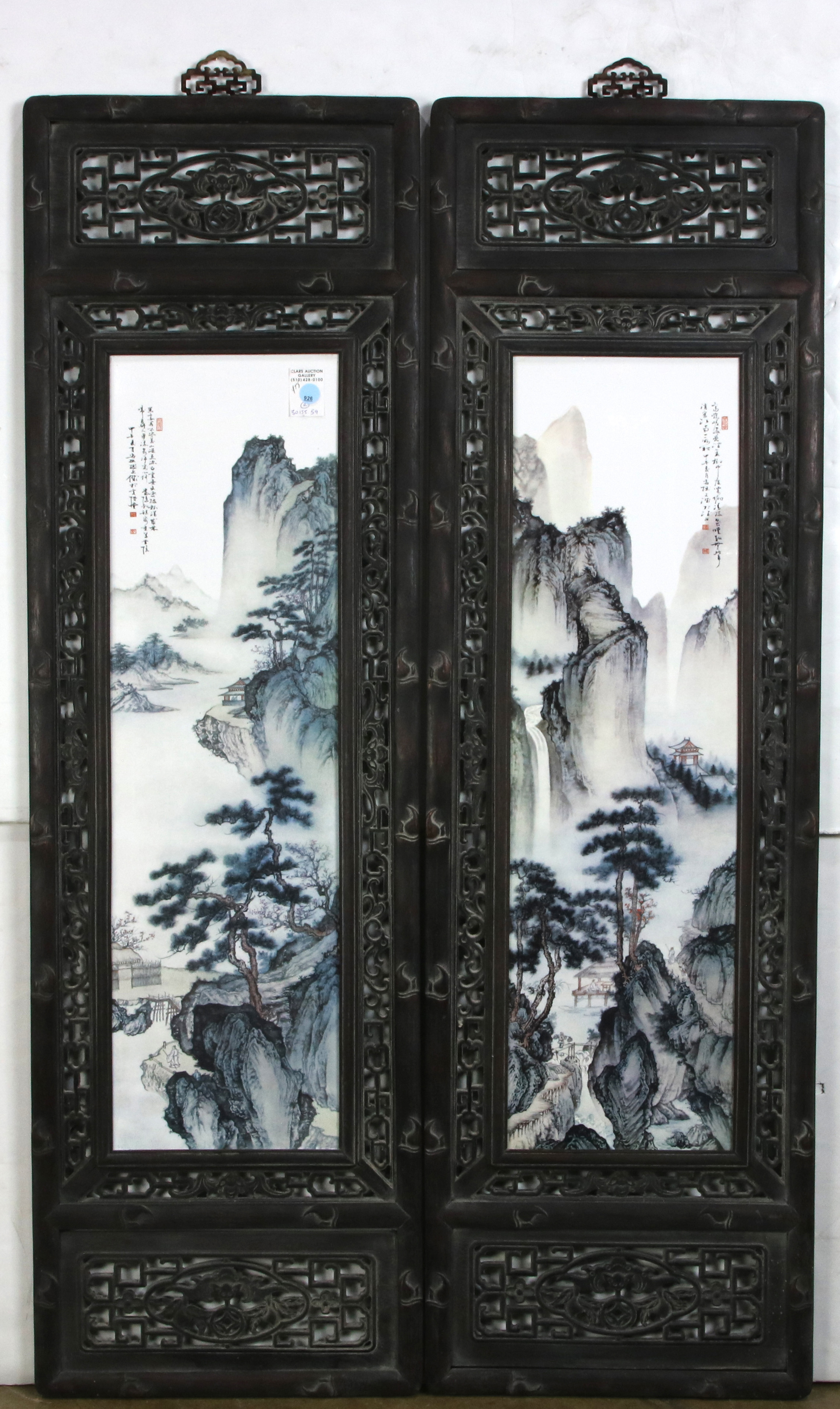 PAIR OF CHINESE PRINTED PORCELAIN