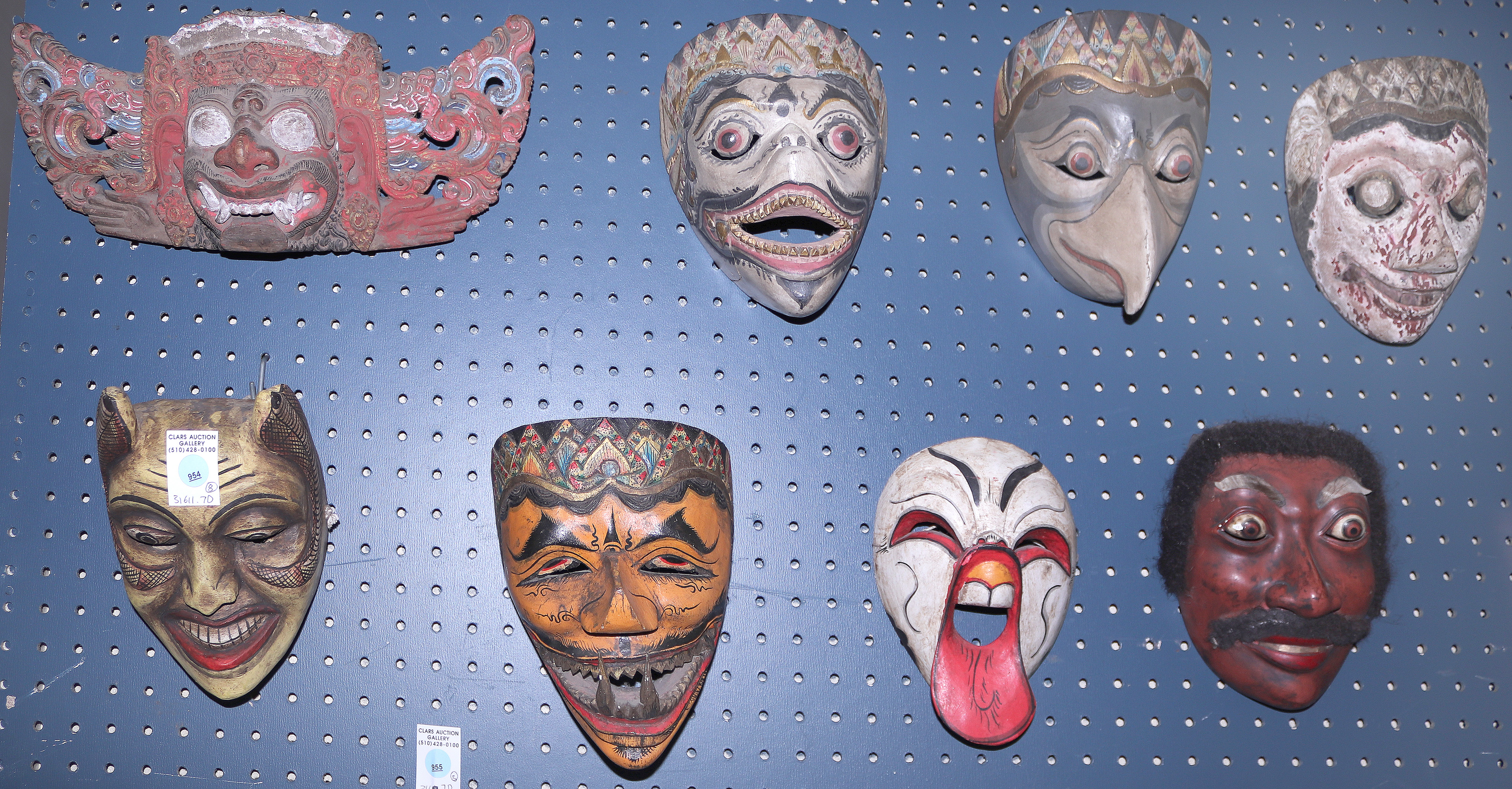  LOT OF 8 SOUTHEAST ASIAN MASKS 3a50c0