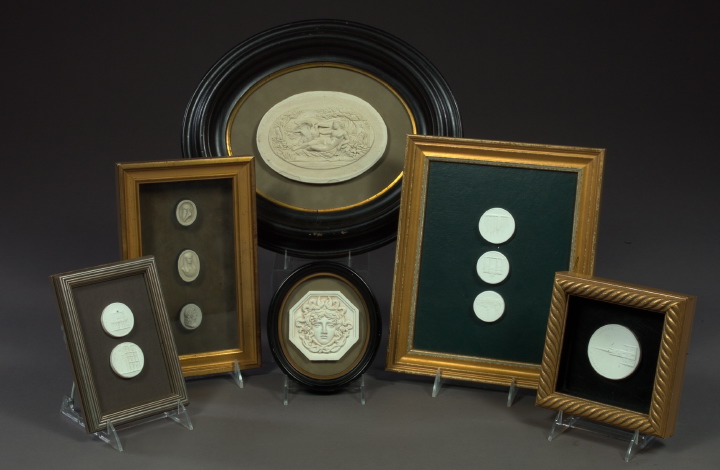 Group of Three Framed Plaster Intaglios  3a50da