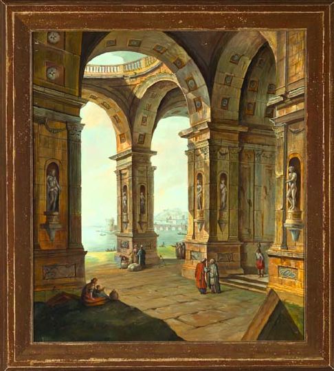 Manner of Hubert Robert French  3a50de