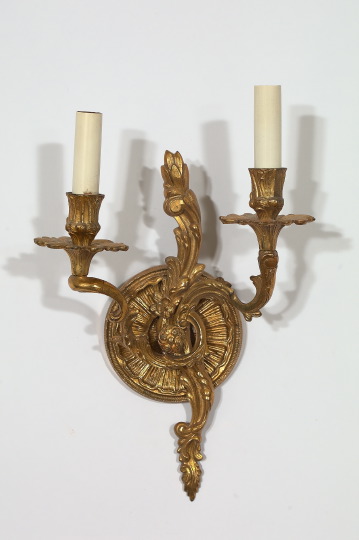 Pair of French Gilt Brass Two Light 3a5136