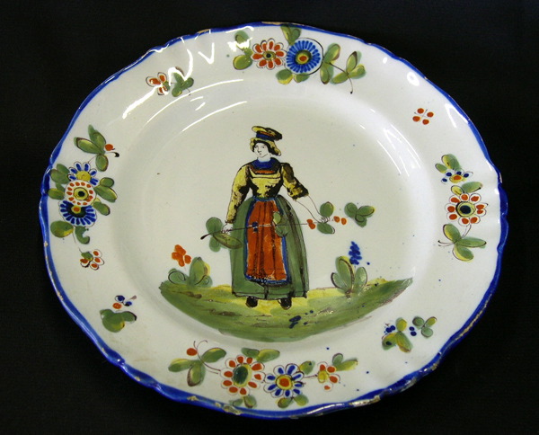 French Faience Dinner Plate in 3a5155
